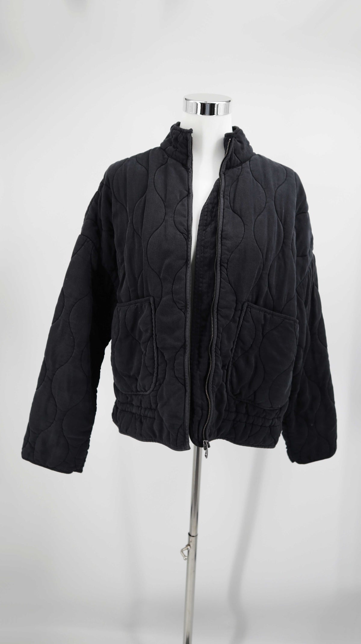 Zara 38 M Jacke dunkelgrau Steppjacke Übergangsjacke Zipper