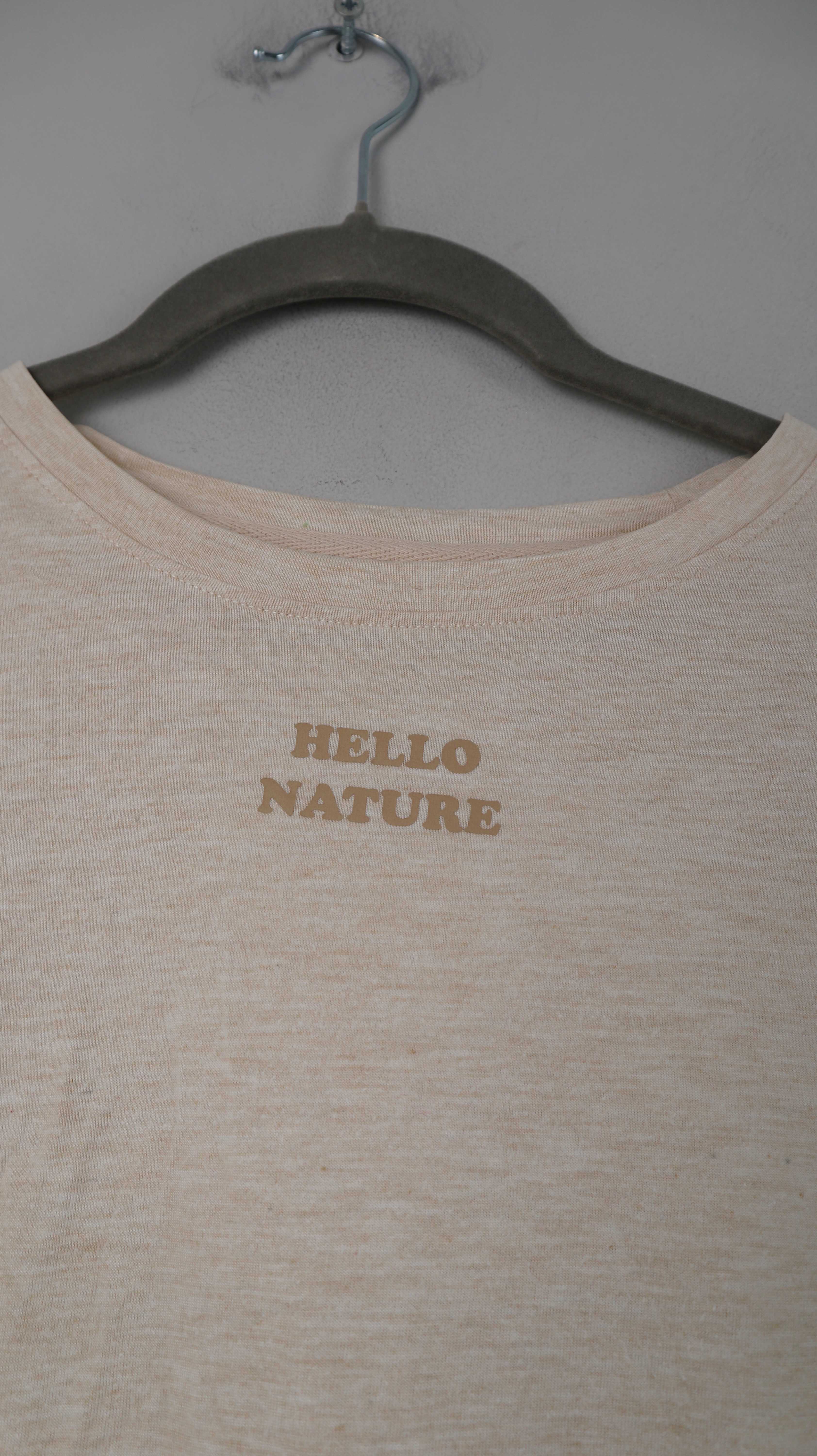 Hello Nature Shirt Beige T-Shirt Oberteil basic Creme Nude 36 S