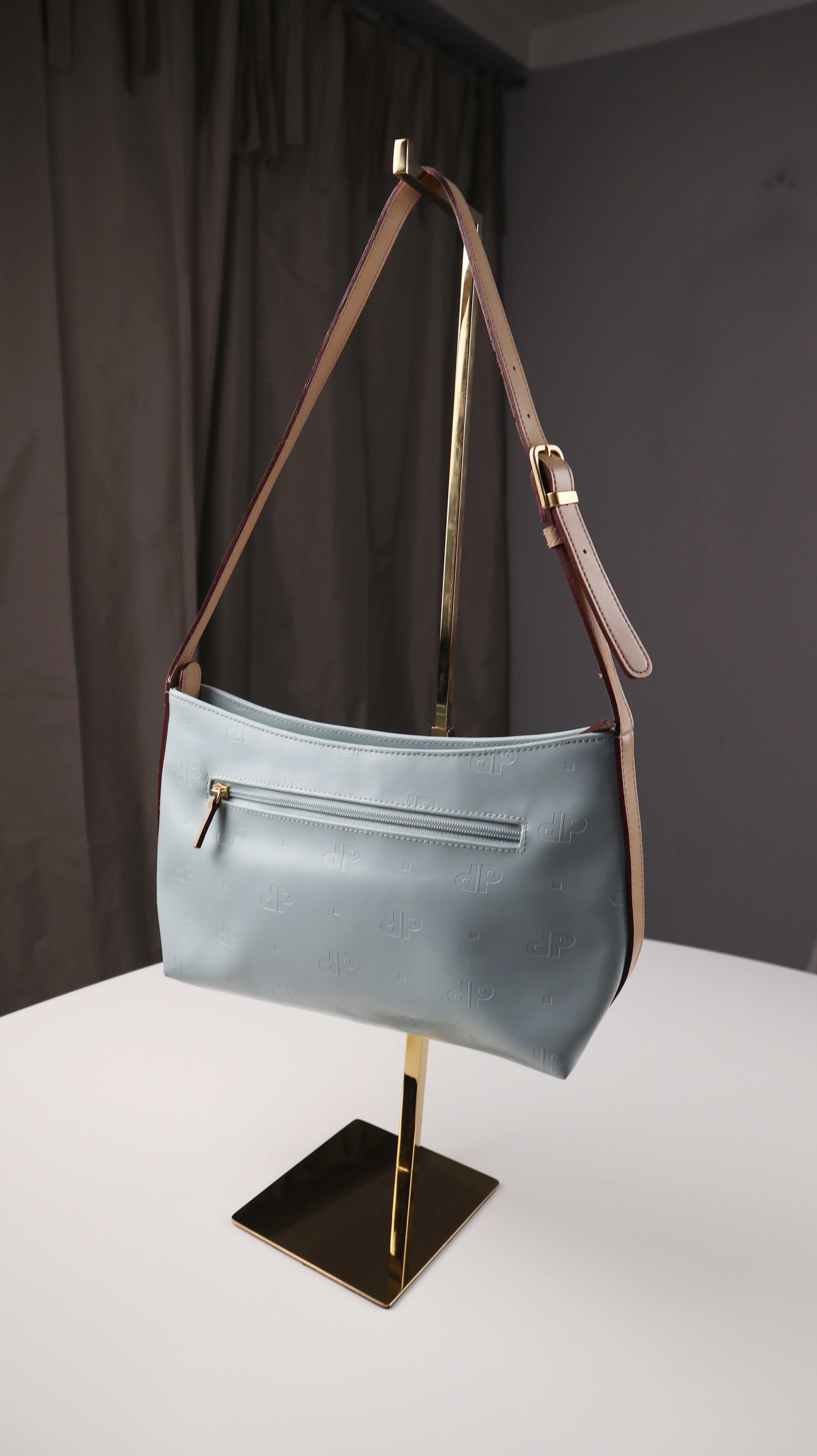 Picard Tasche türkis Hellblau Leder Schultertasche Henkeltasche Baguette Bag