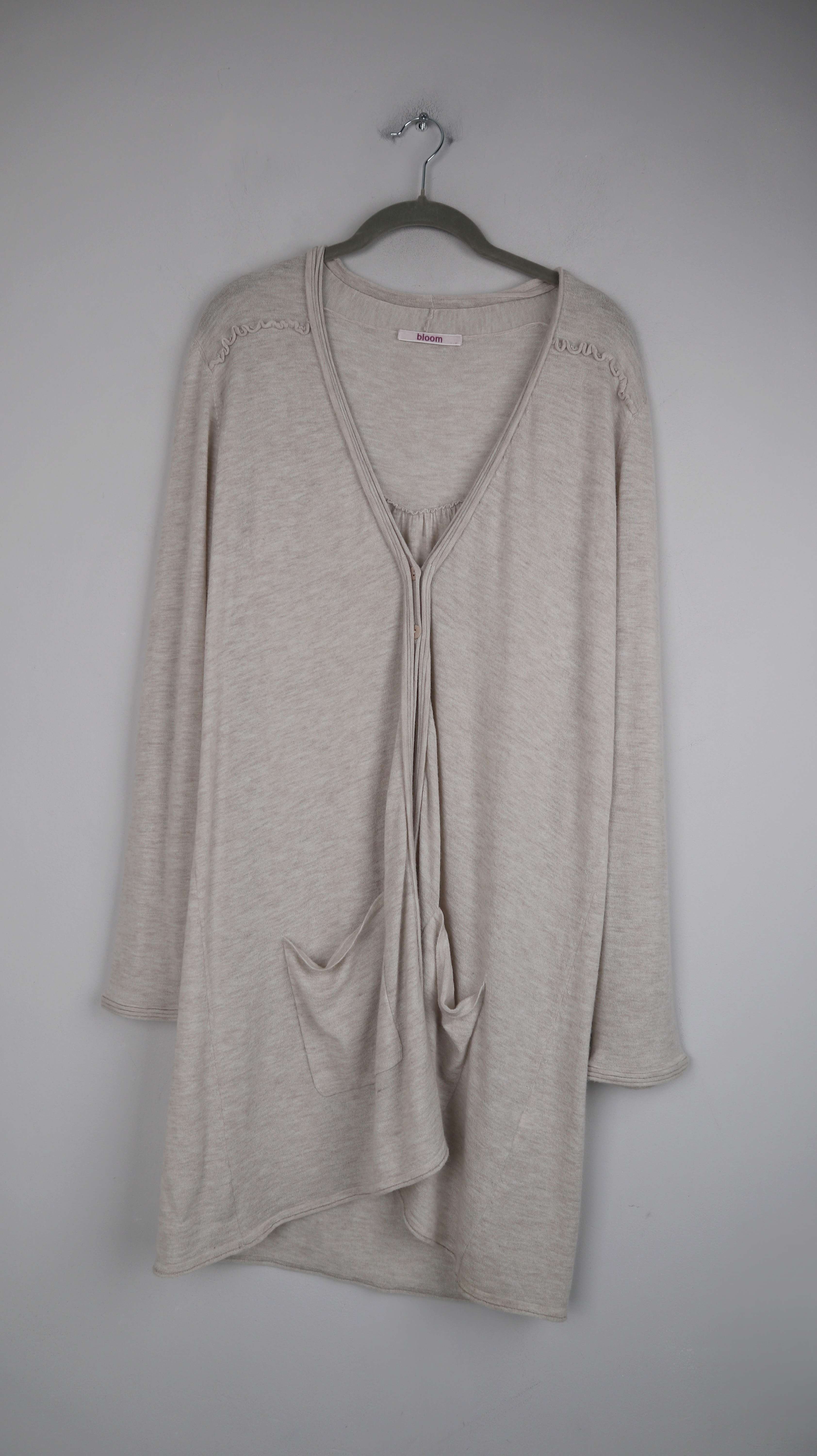 Bloom Strickjacke Beige Creme 42 Wolle Wollstrickjacke