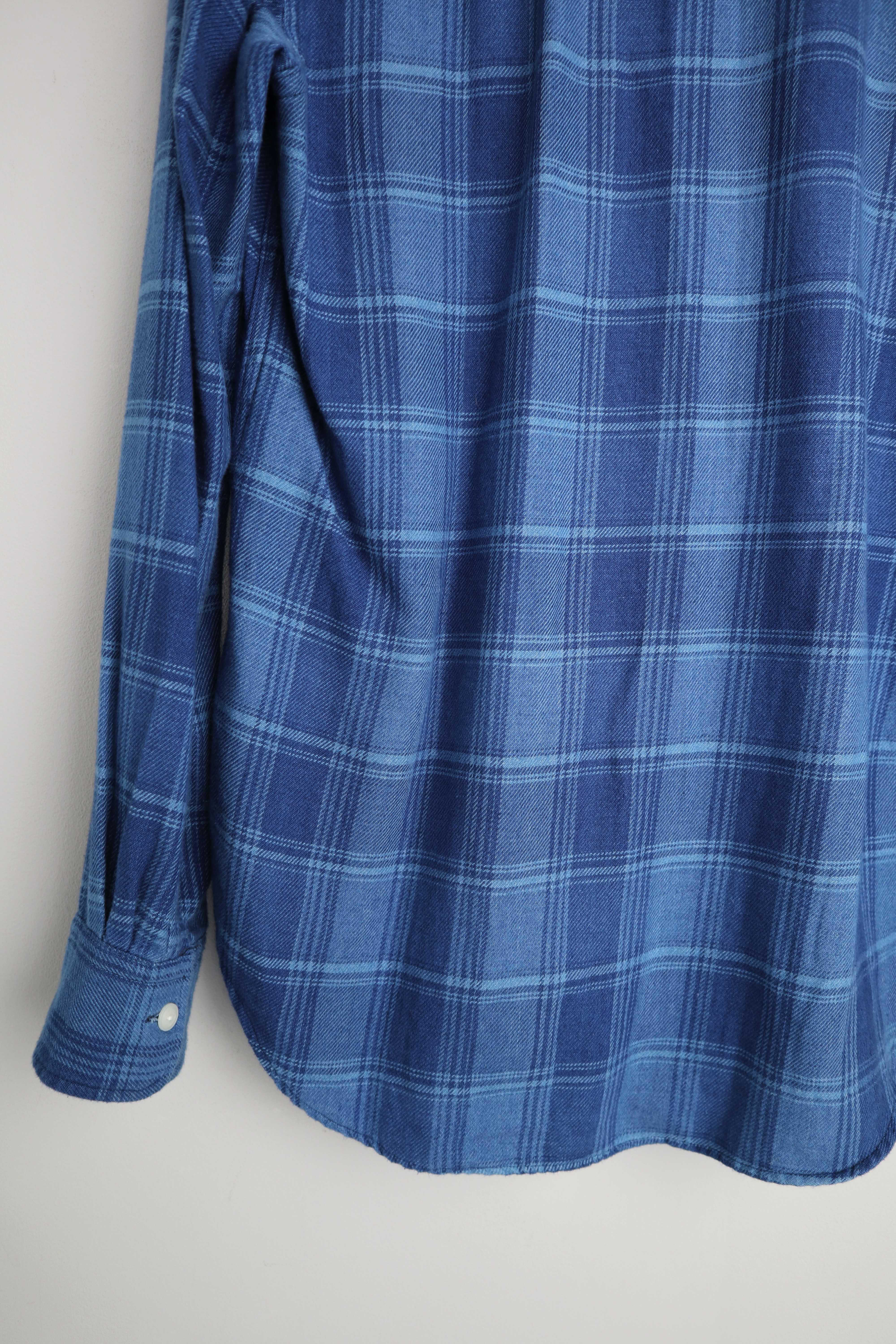 Polo Ralph Lauren Hemd Shirt kariert blau Flanell Flanellhemd S relaxed fit