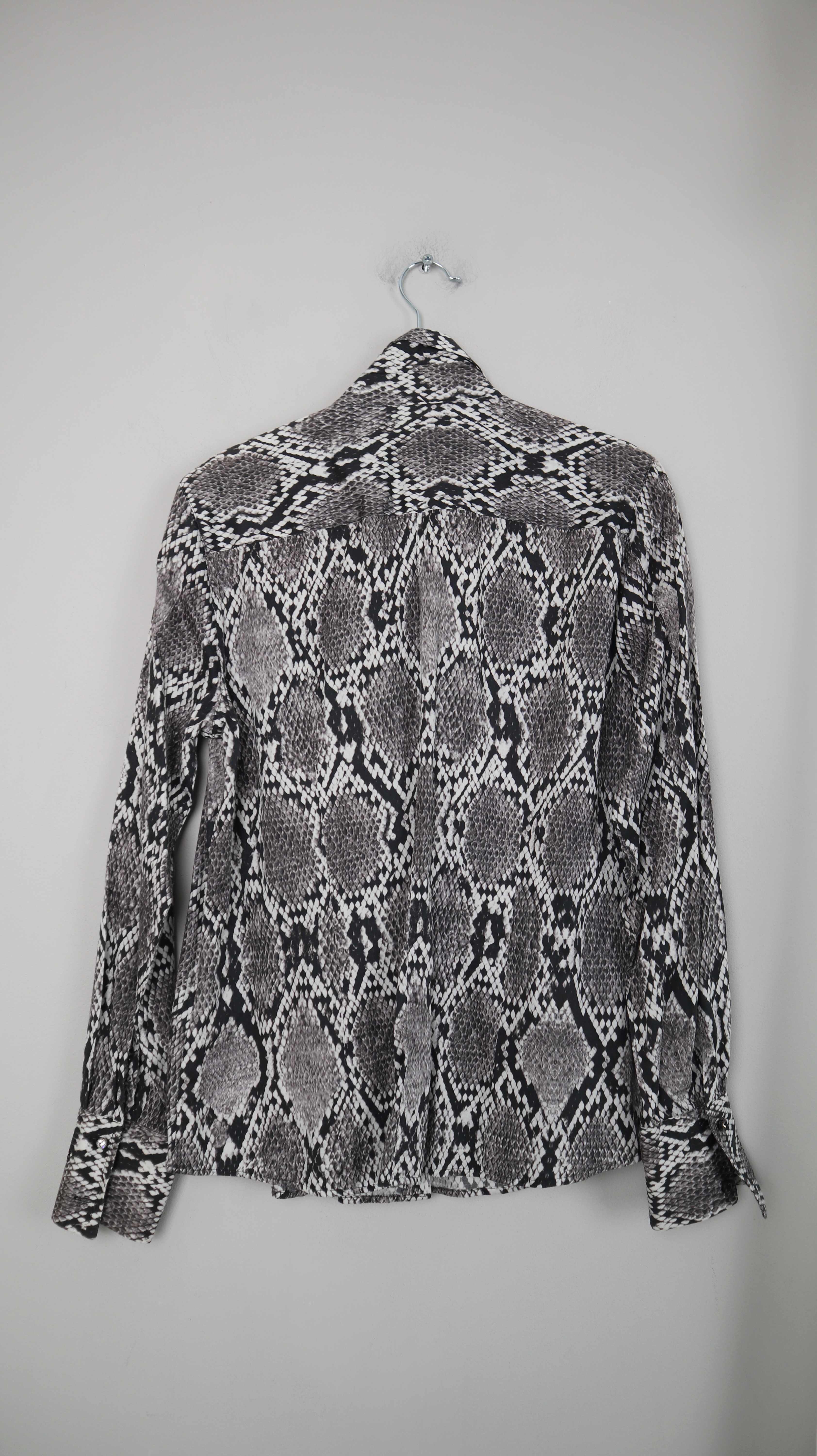 Eterna Hemd Bluse Grau Schlange Animal print 38 M schwarz Oberteil