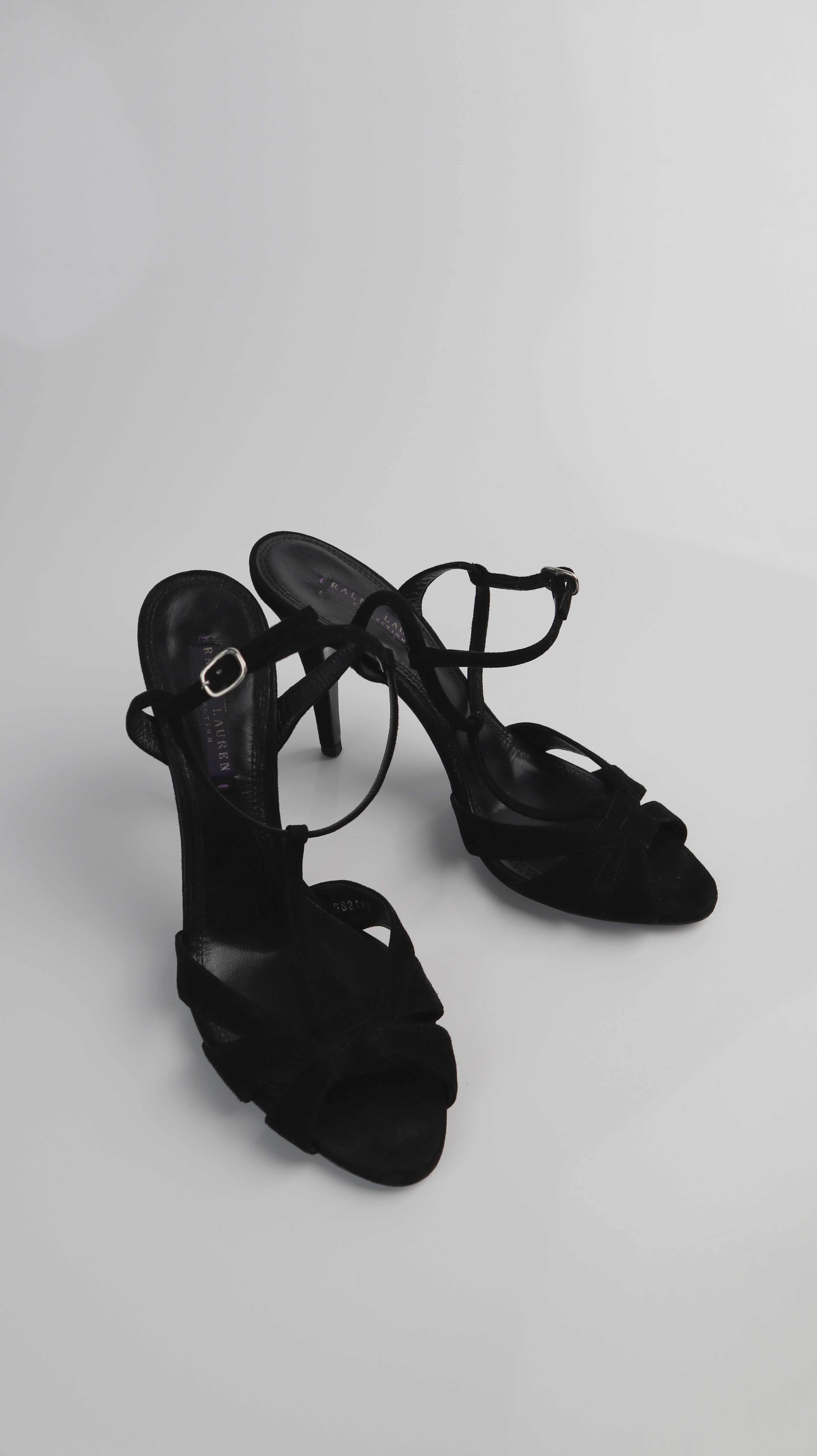 Ralph Lauren Collection 39 Heels Pumps schwarz Absatzschuhe Wildleder