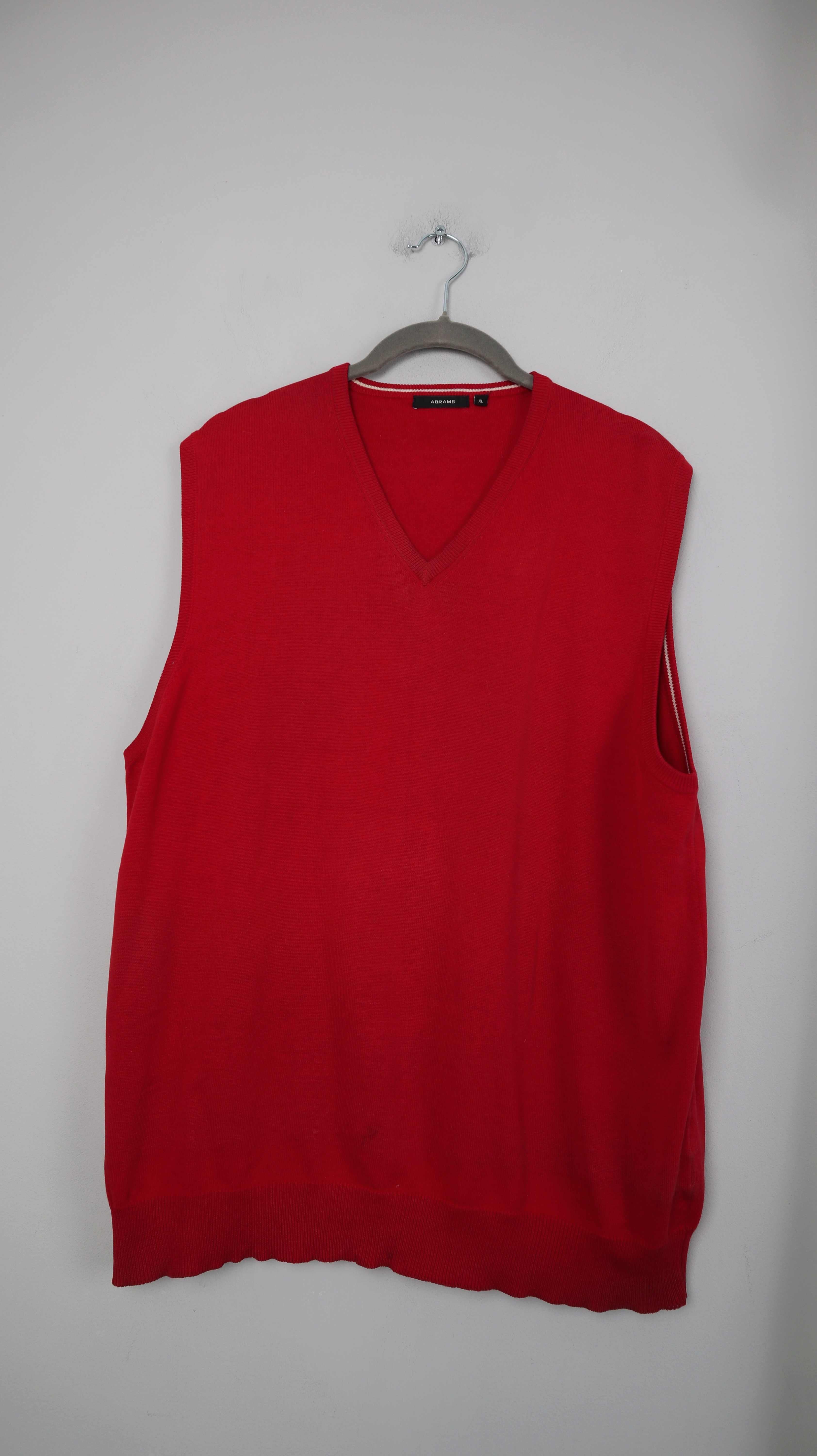 Abrams Weste rot XL Pullunder Shirt V-Ausschnitt