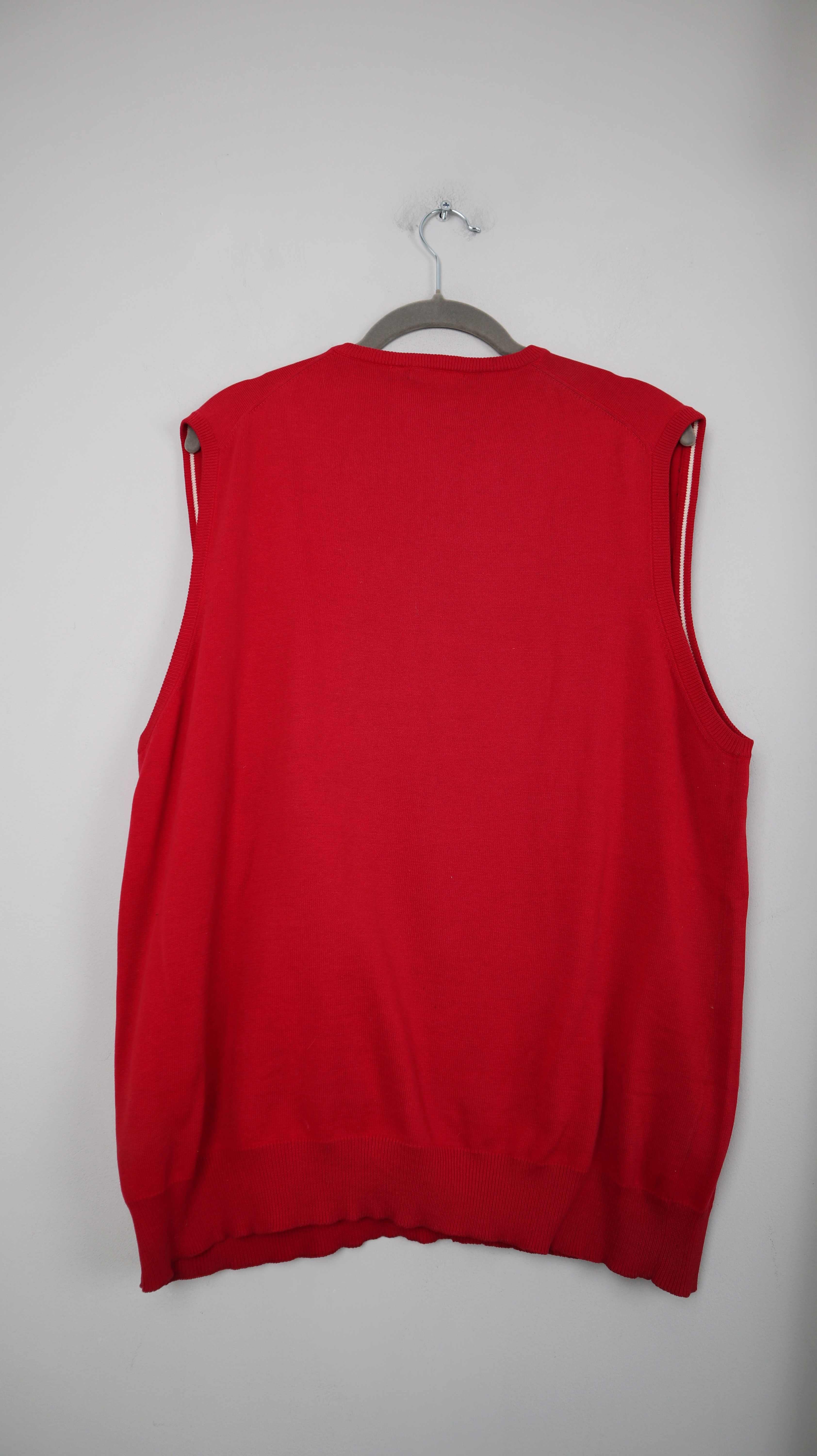 Abrams Weste rot XL Pullunder Shirt V-Ausschnitt