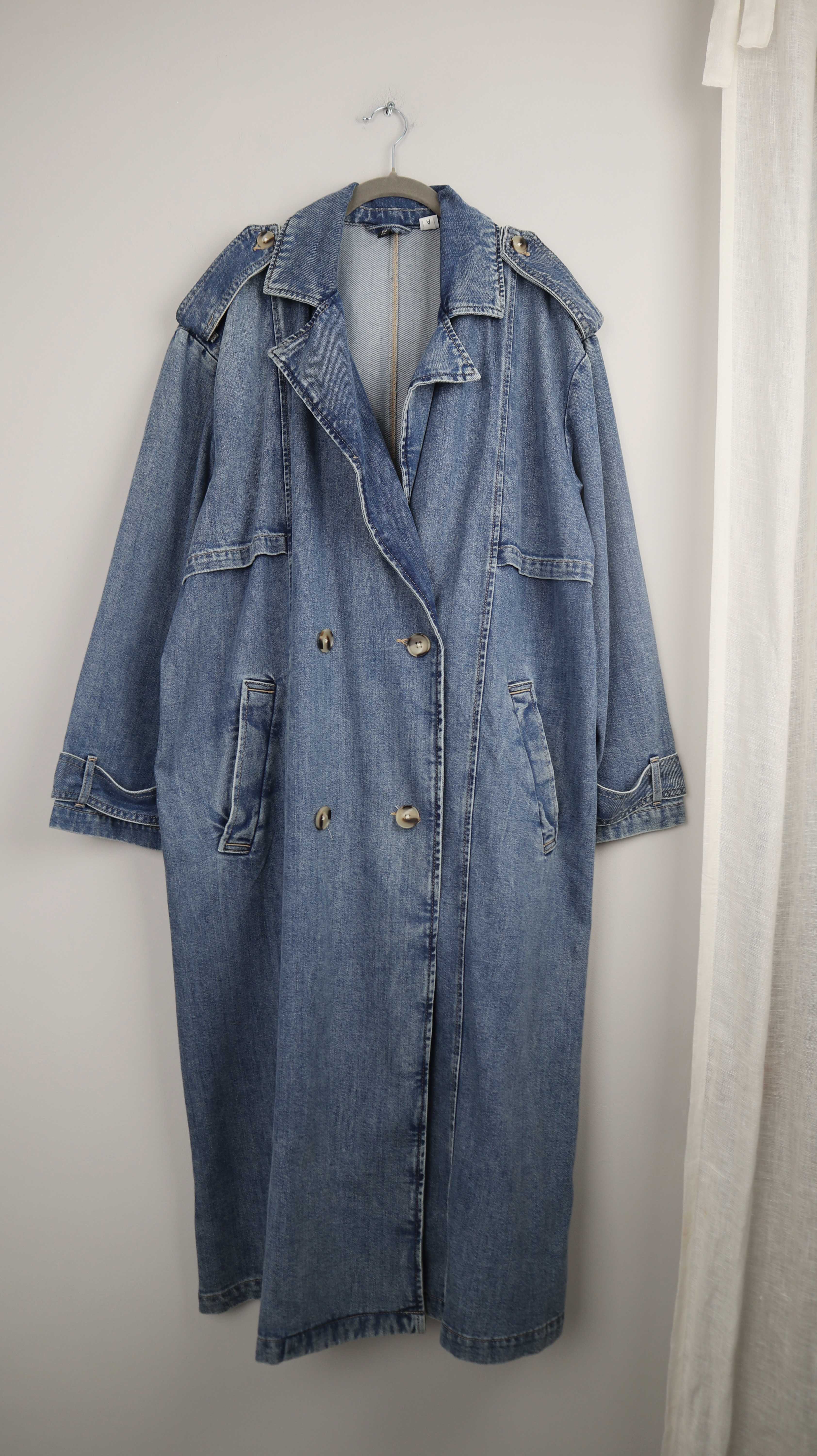 H&M Trenchcoat Divided Jeans Denim Blau 38 M Mantel Jacke