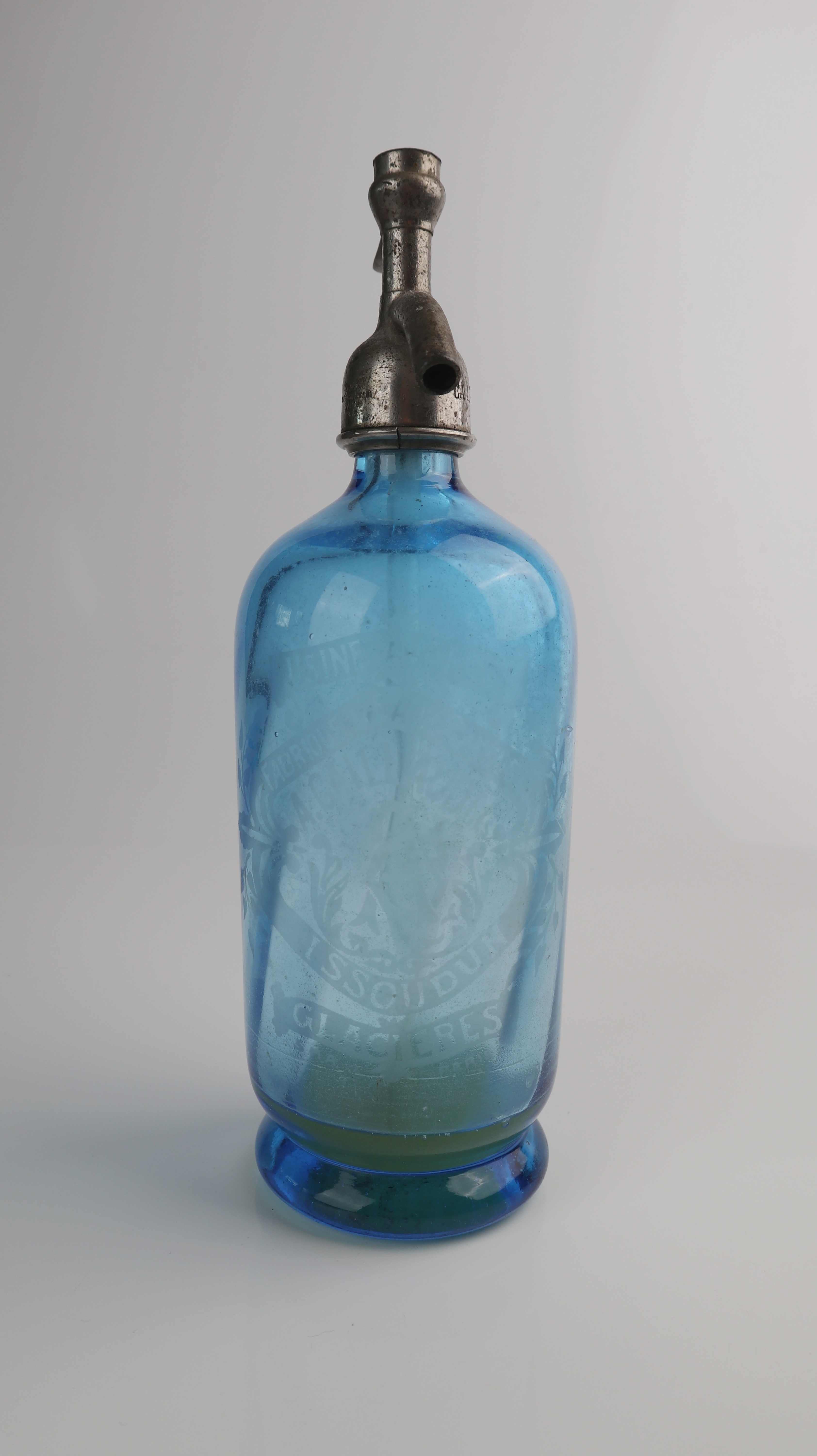 Antike Sodasiphon Sodaflasche Frankreich 1930 Glasflasche Dekanter Art Deco