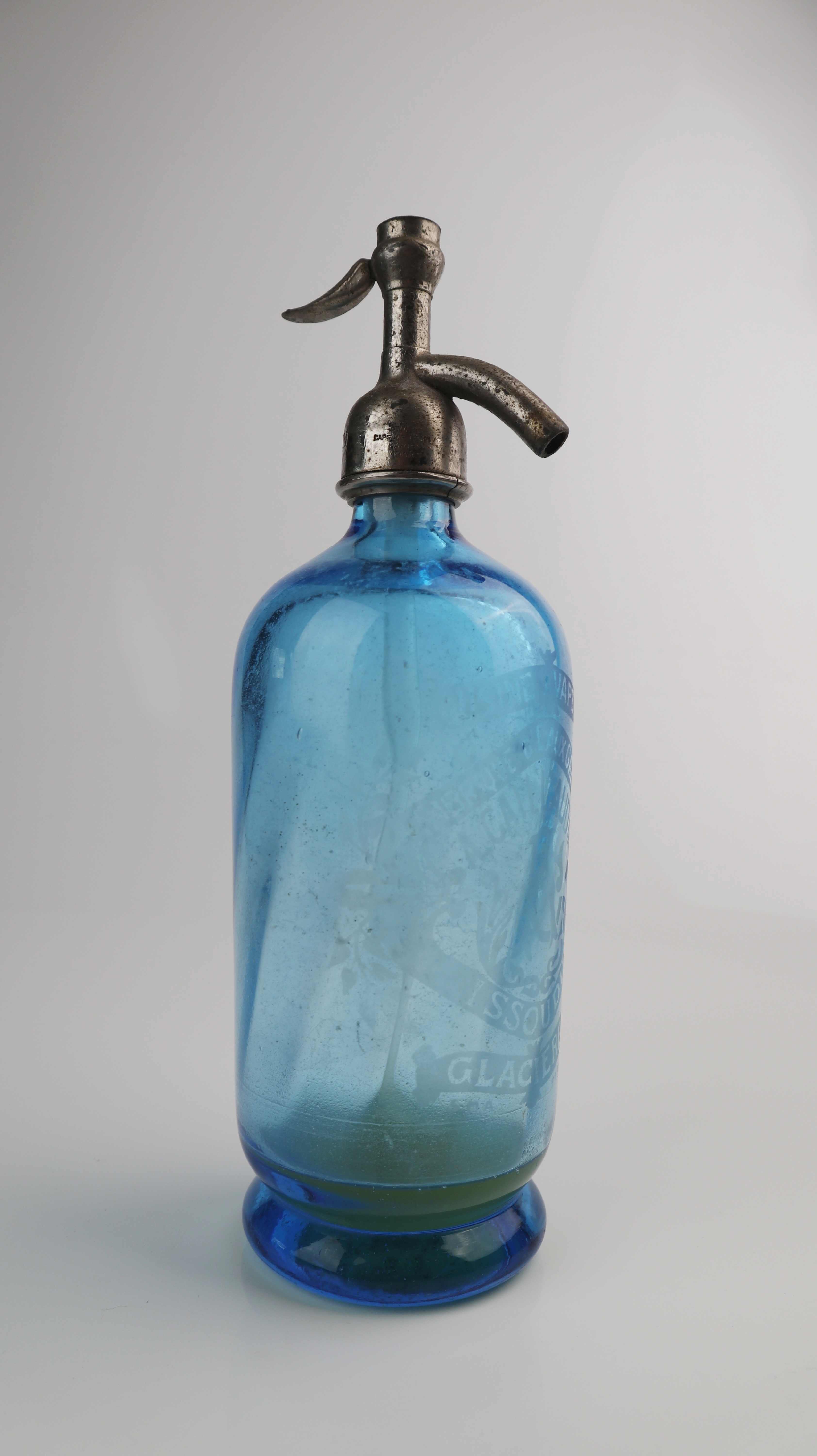 Antike Sodasiphon Sodaflasche Frankreich 1930 Glasflasche Dekanter Art Deco