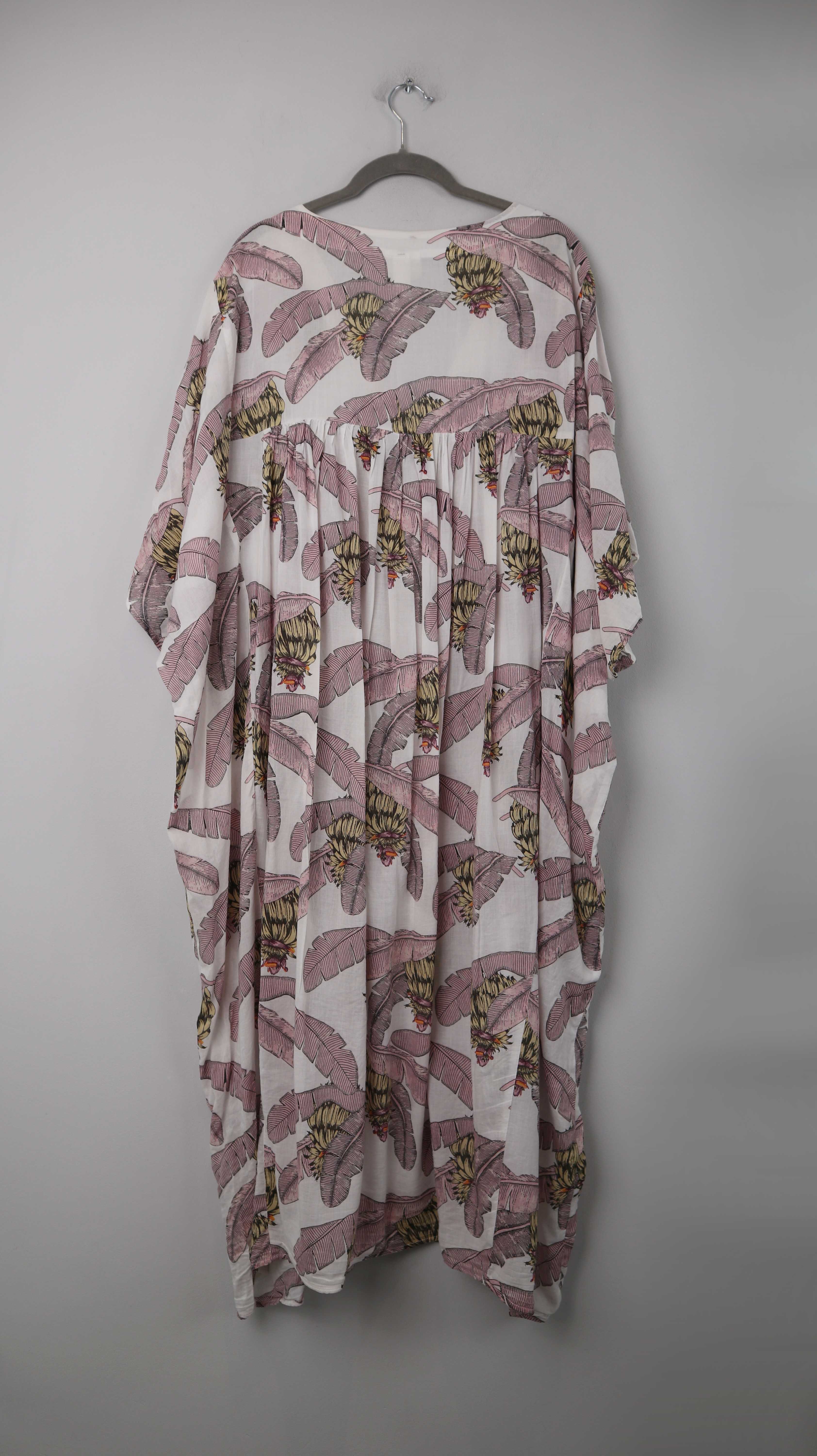 H&M Kleid Maxikleid Sommerkleid 40 L Desmond & Dempsey weiß Rosa