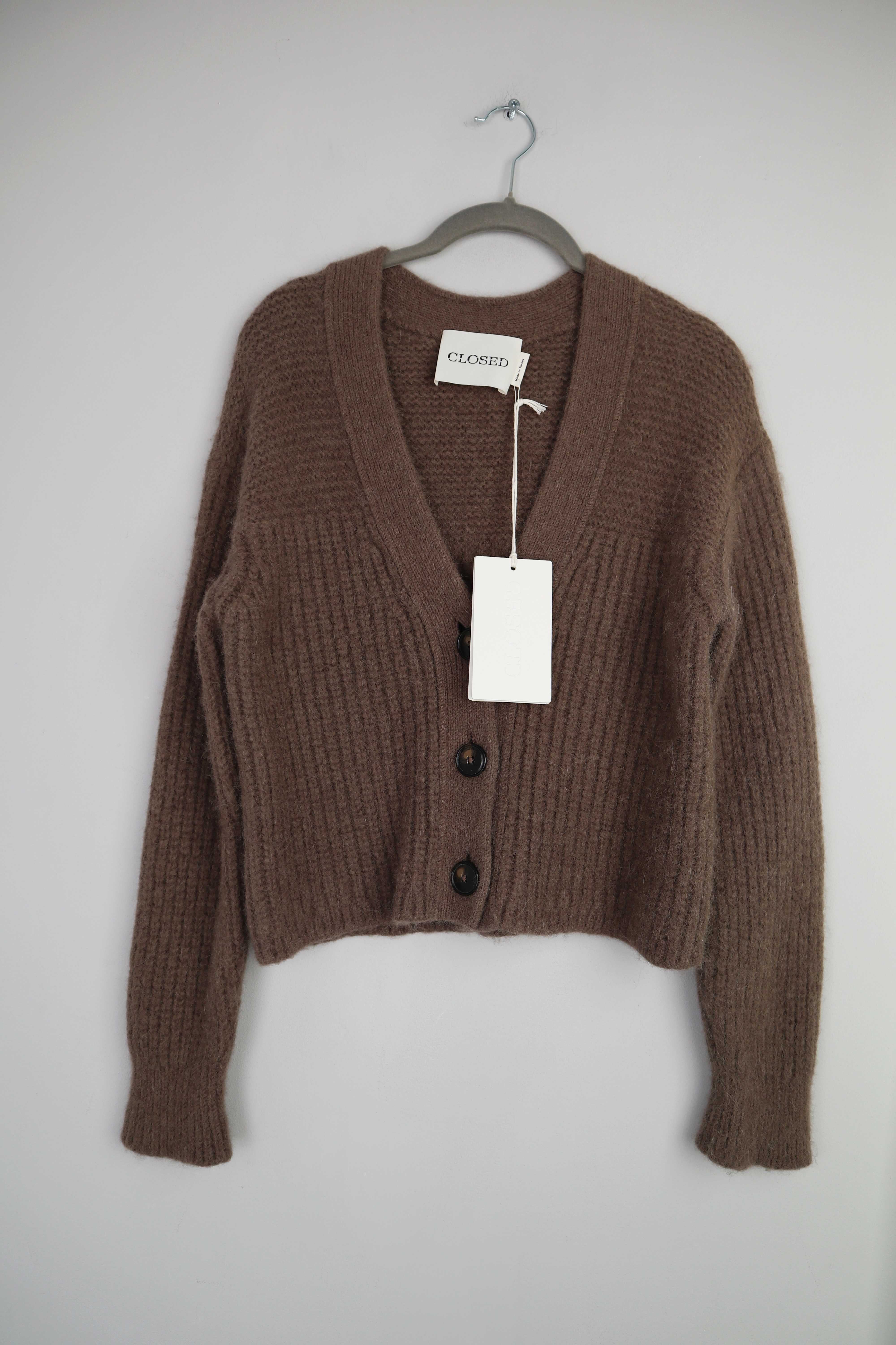 Closed Cardigan Strickjacke neu Braun S Wolle Wollstrickjacke