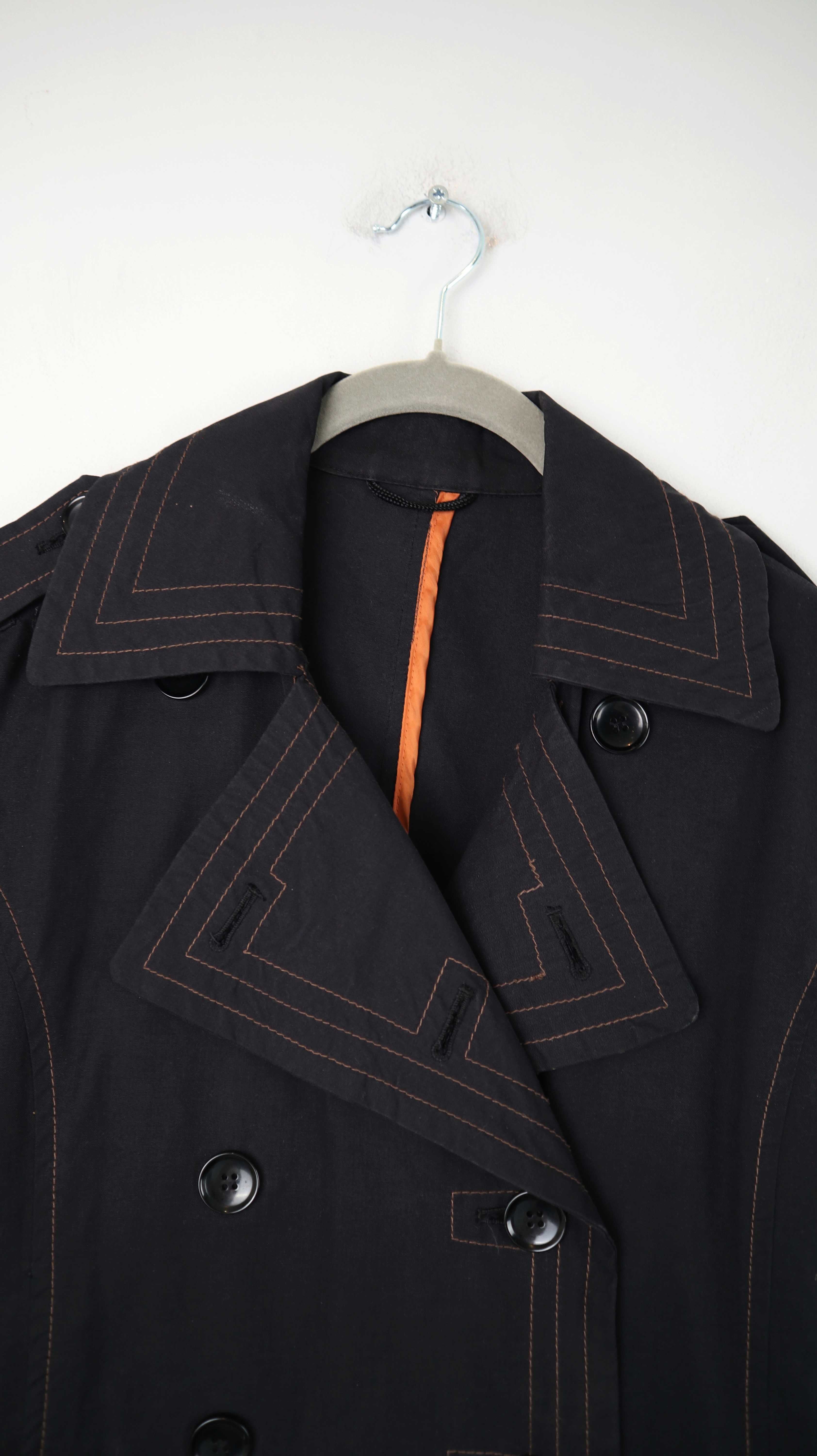 Trenchcoat Schwarz Orange 40 L Jacke Übergangsjacke