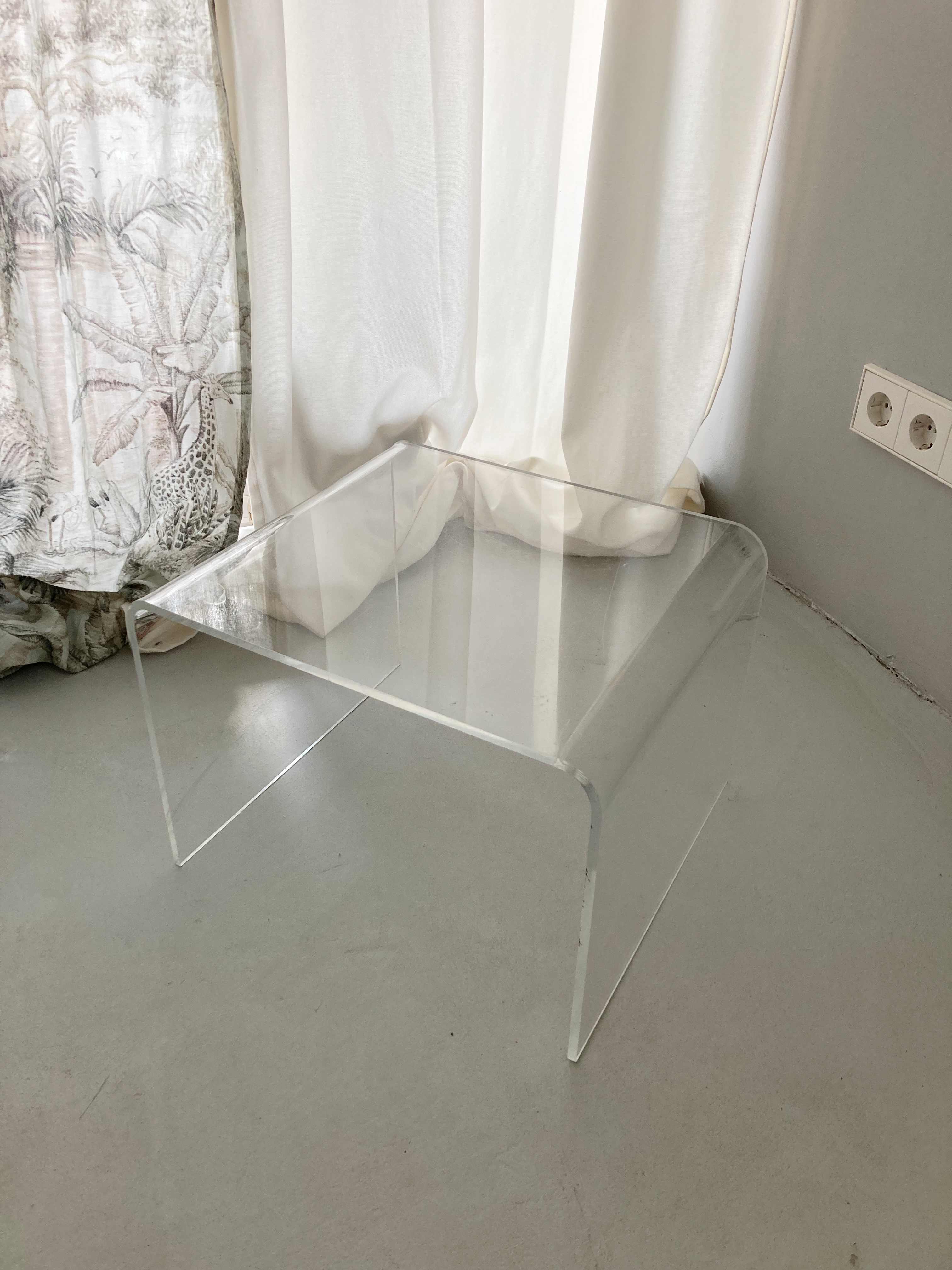 Beistelltisch Plexiglas Space Age Transparent Couchtisch Acrylglastisch Tisch Ablage