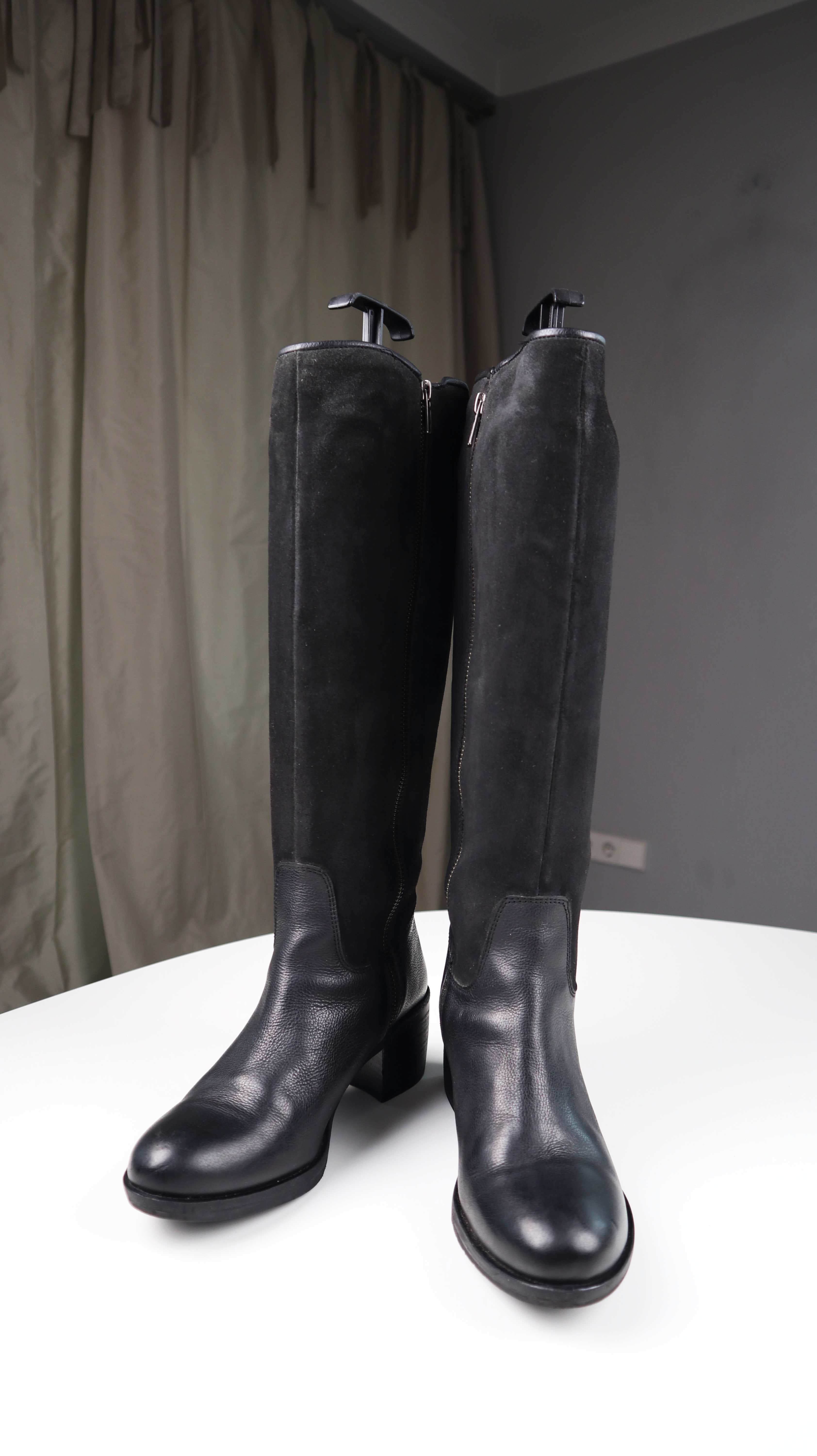 Sansibar Stiefel Neu 37 Lederstiefel Lang Schwarz lang