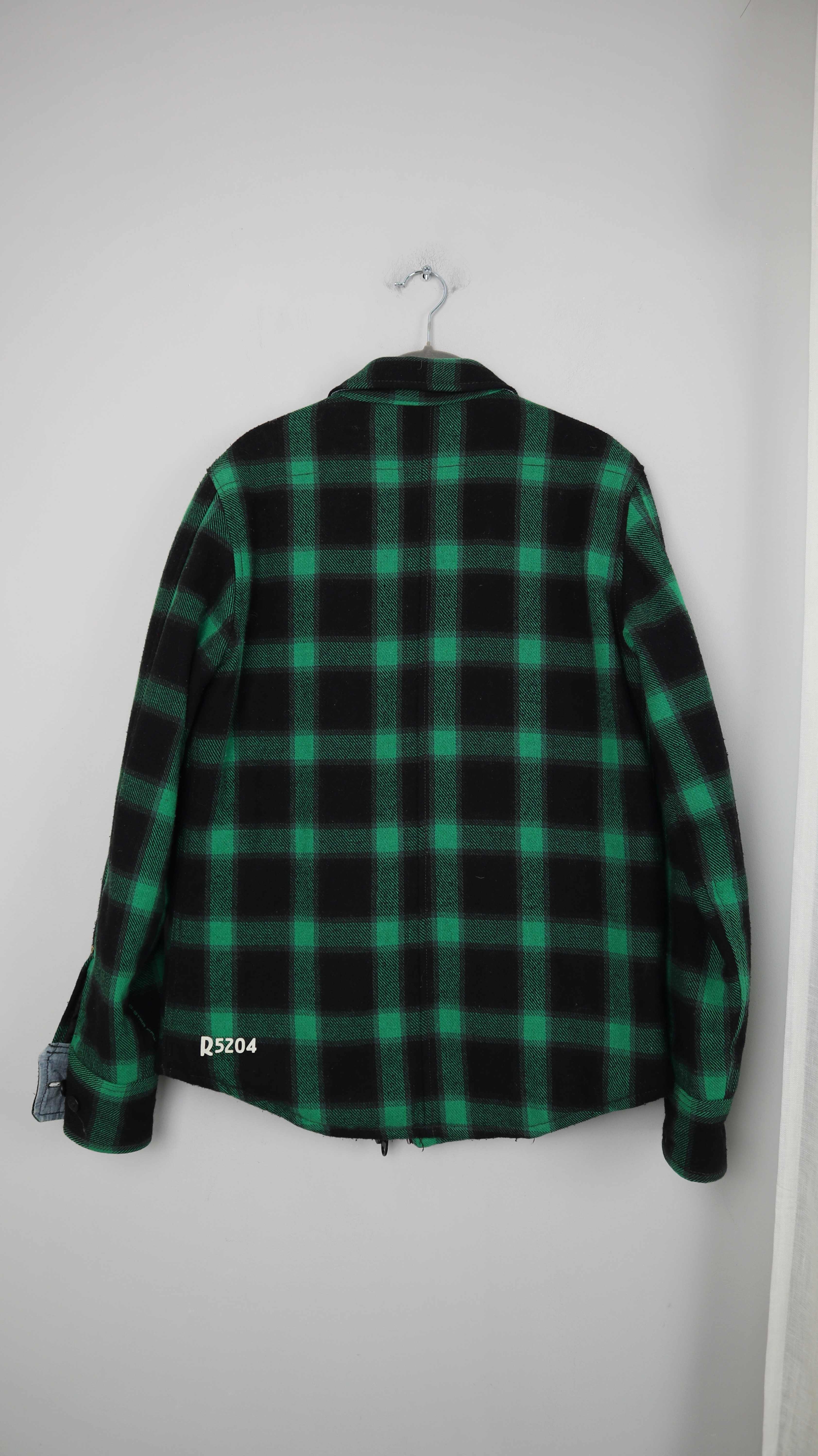 G-Star Jacke grün kariert Hemdjacke 38 M schwarz Holzfällerhemd