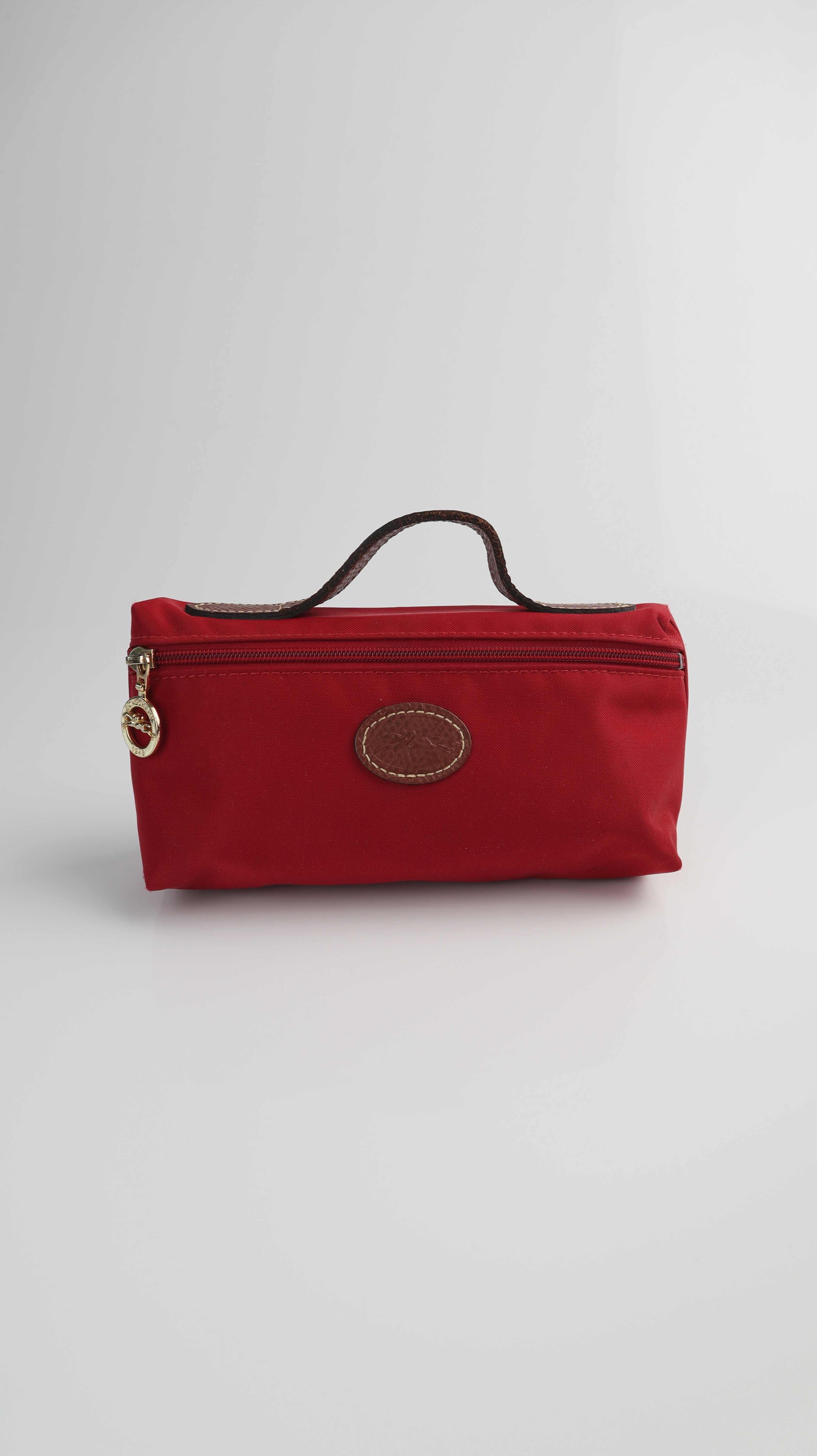 Longchamp Etui Case Tasche Kosmetiktasche rot weinrot Mäppchen