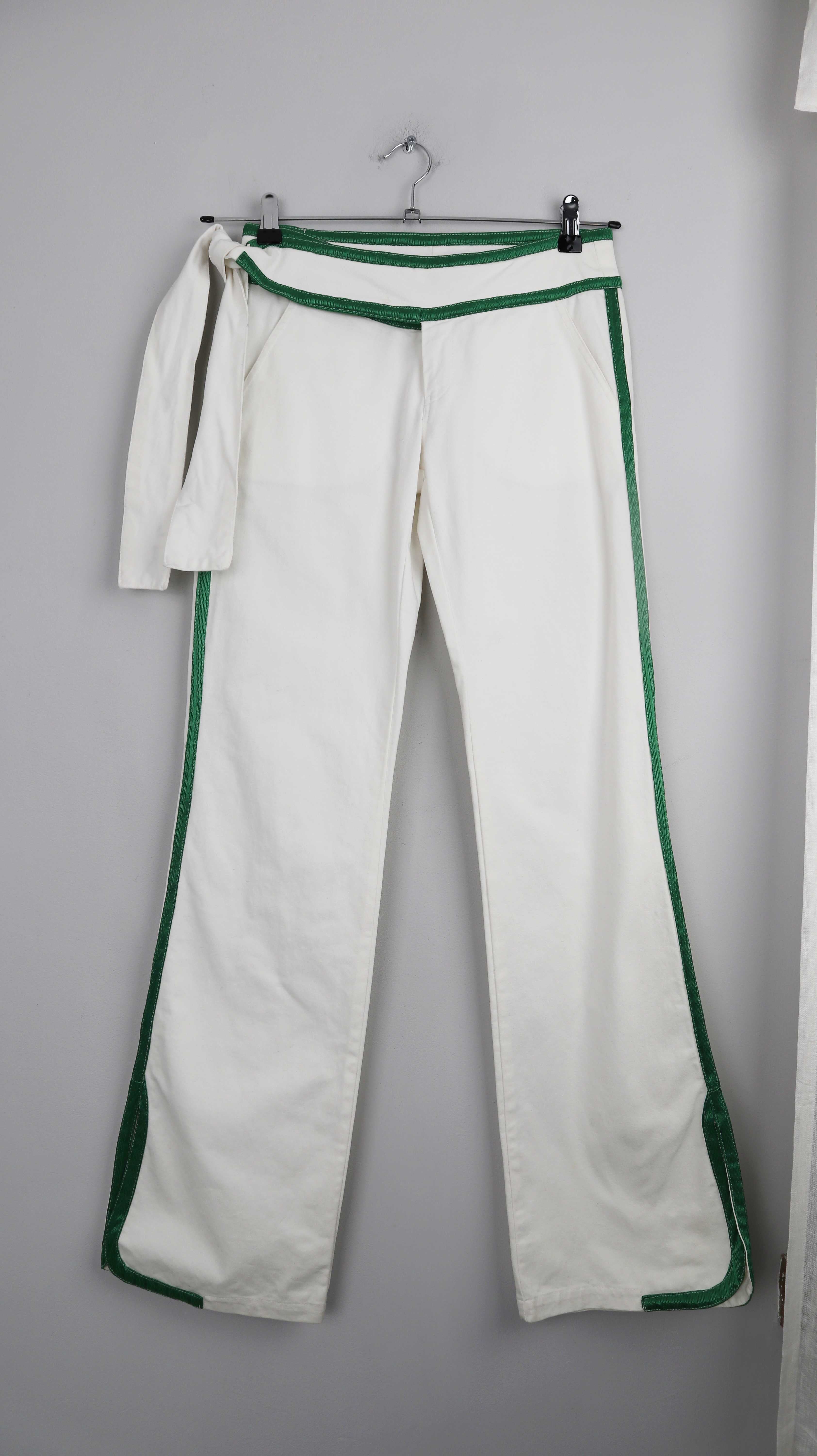 True Vintage Hose weiß 36 S Schlaghose Retro Stoffhose Gürtel