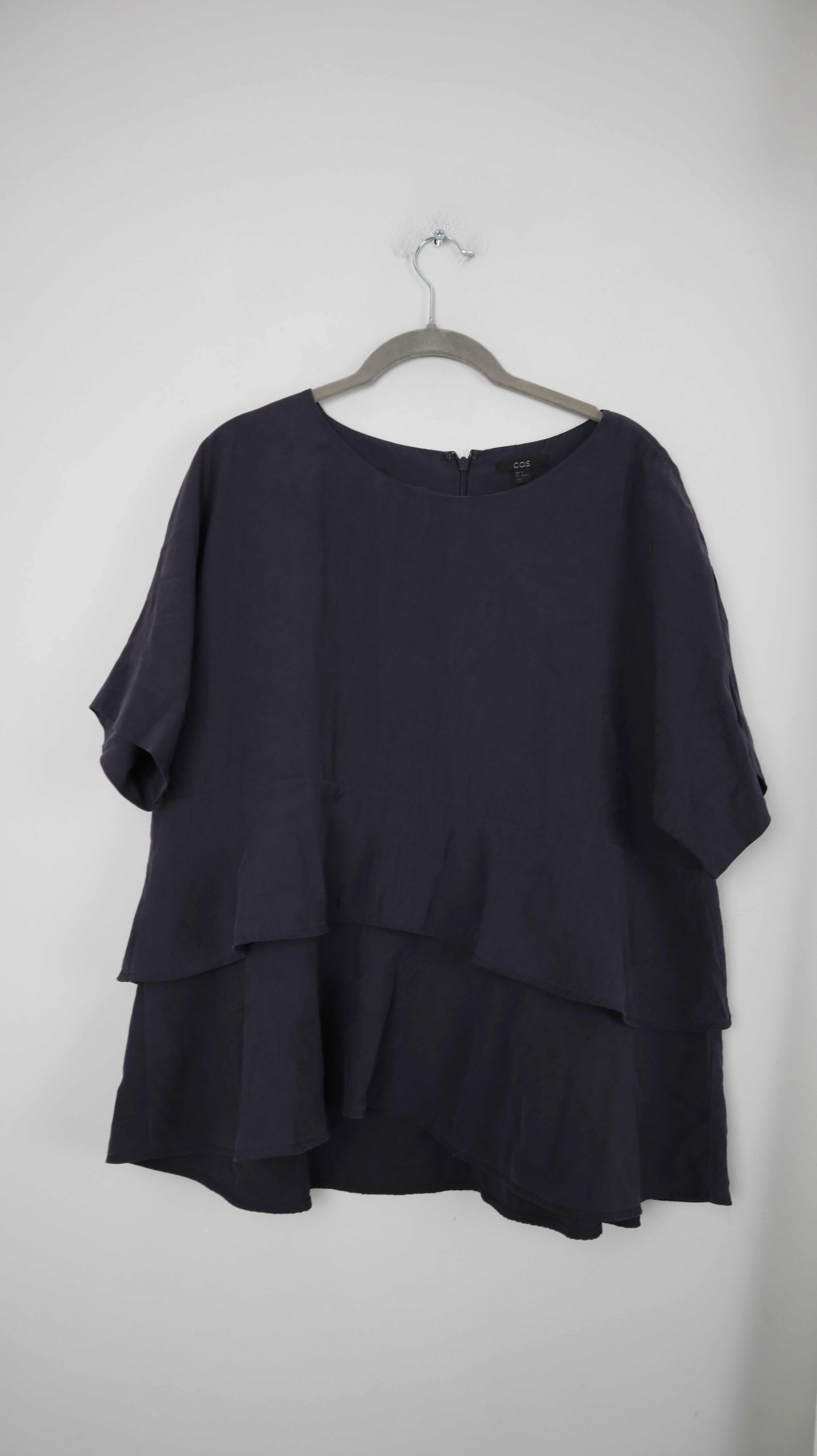 Cos Shirt Oberteil T-Shirt Bluse Grau schwarz 42 XL Modal