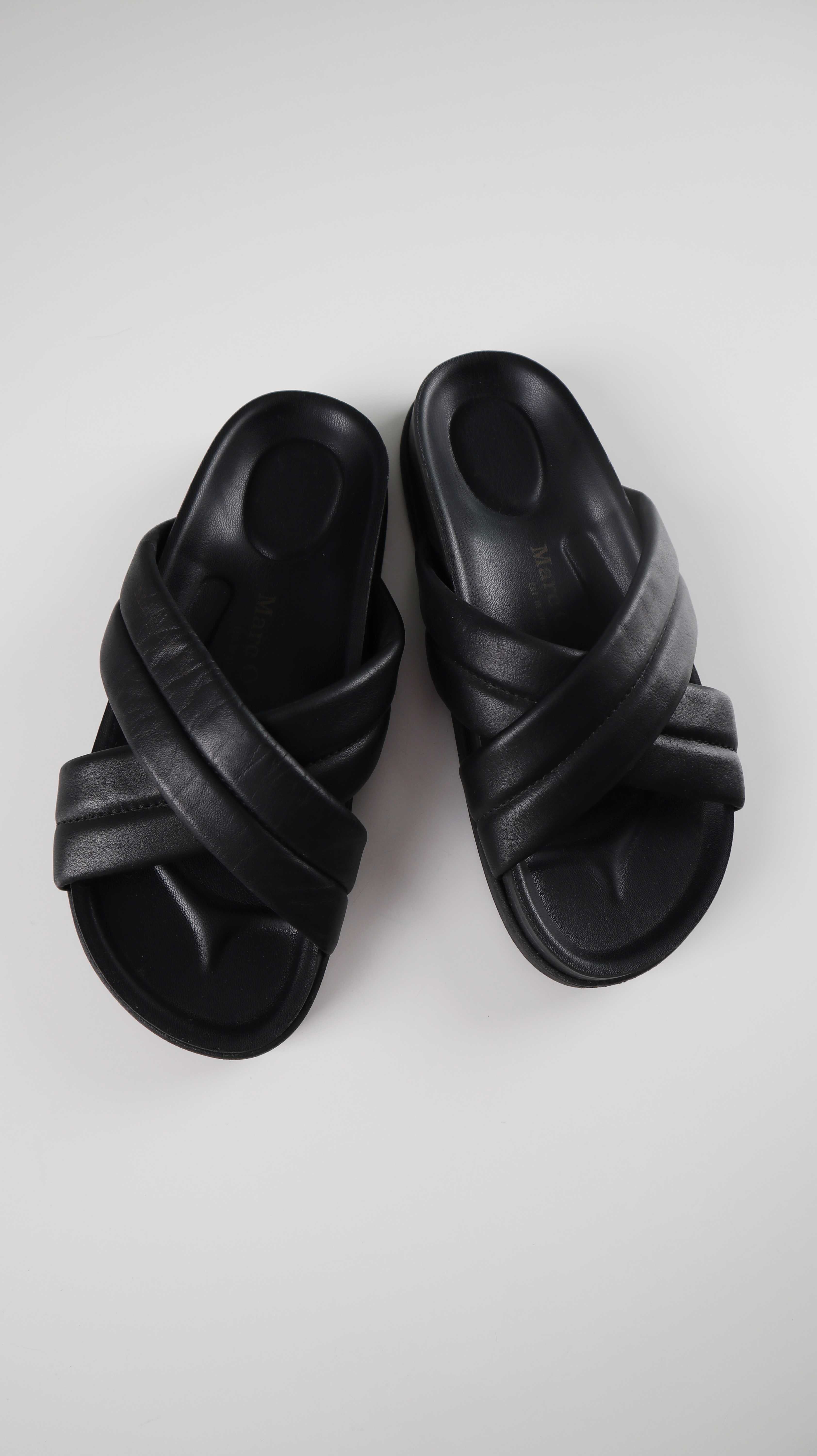 Marc O'Polo Slipper Sandalen geflochten schwarz 37 basic