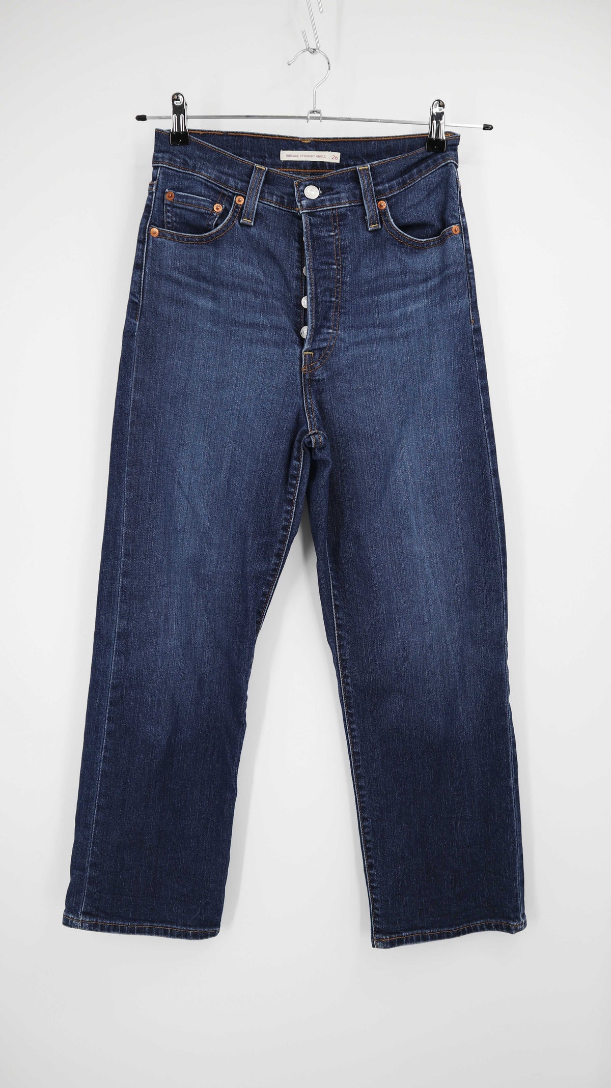 Levis Ribcage Straight Ankle 26 Jeans Hose blau denim straight leg