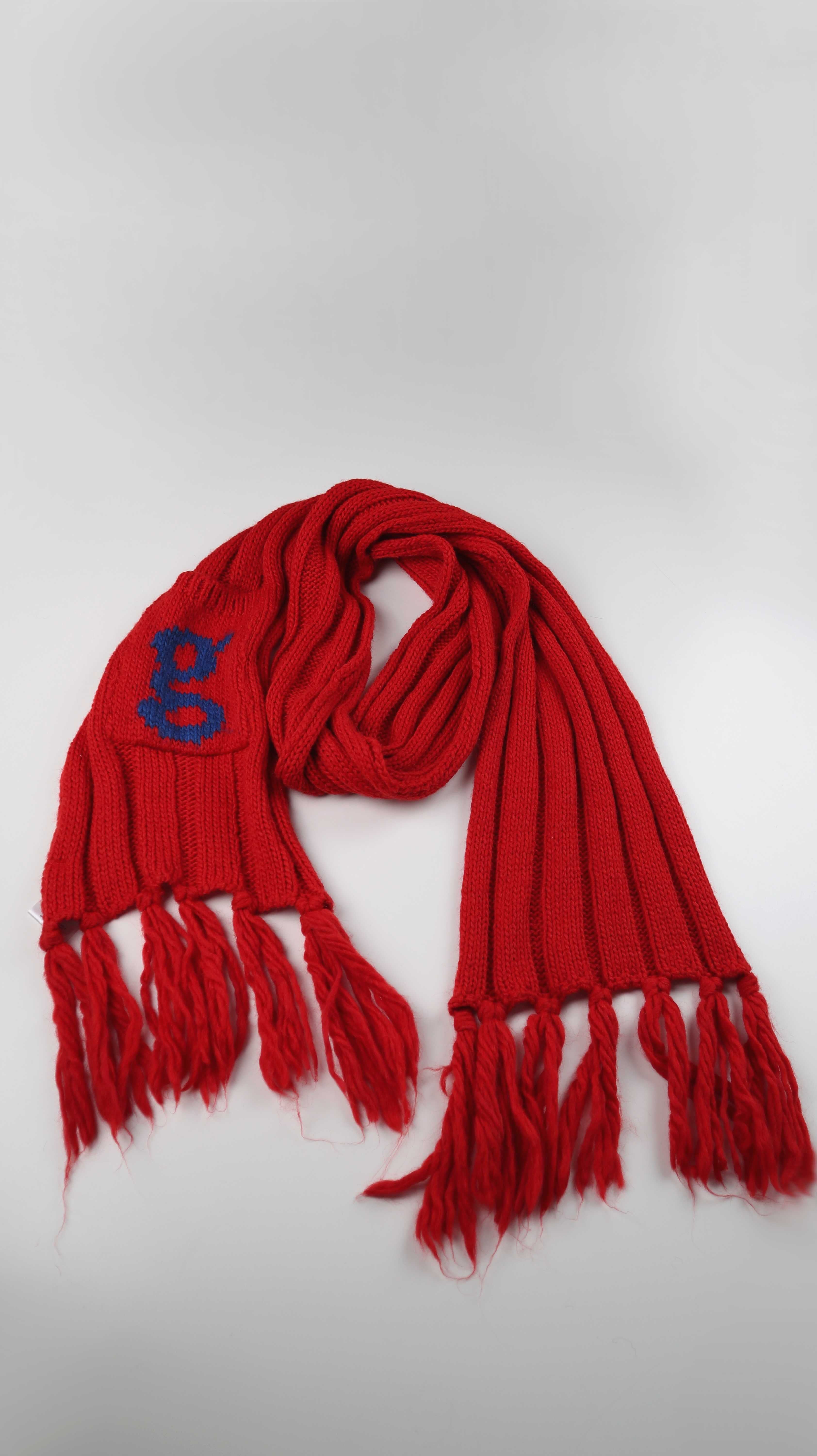 (the Mercer) N.Y. Schal rot Strickschal lang Wollschal Fransen