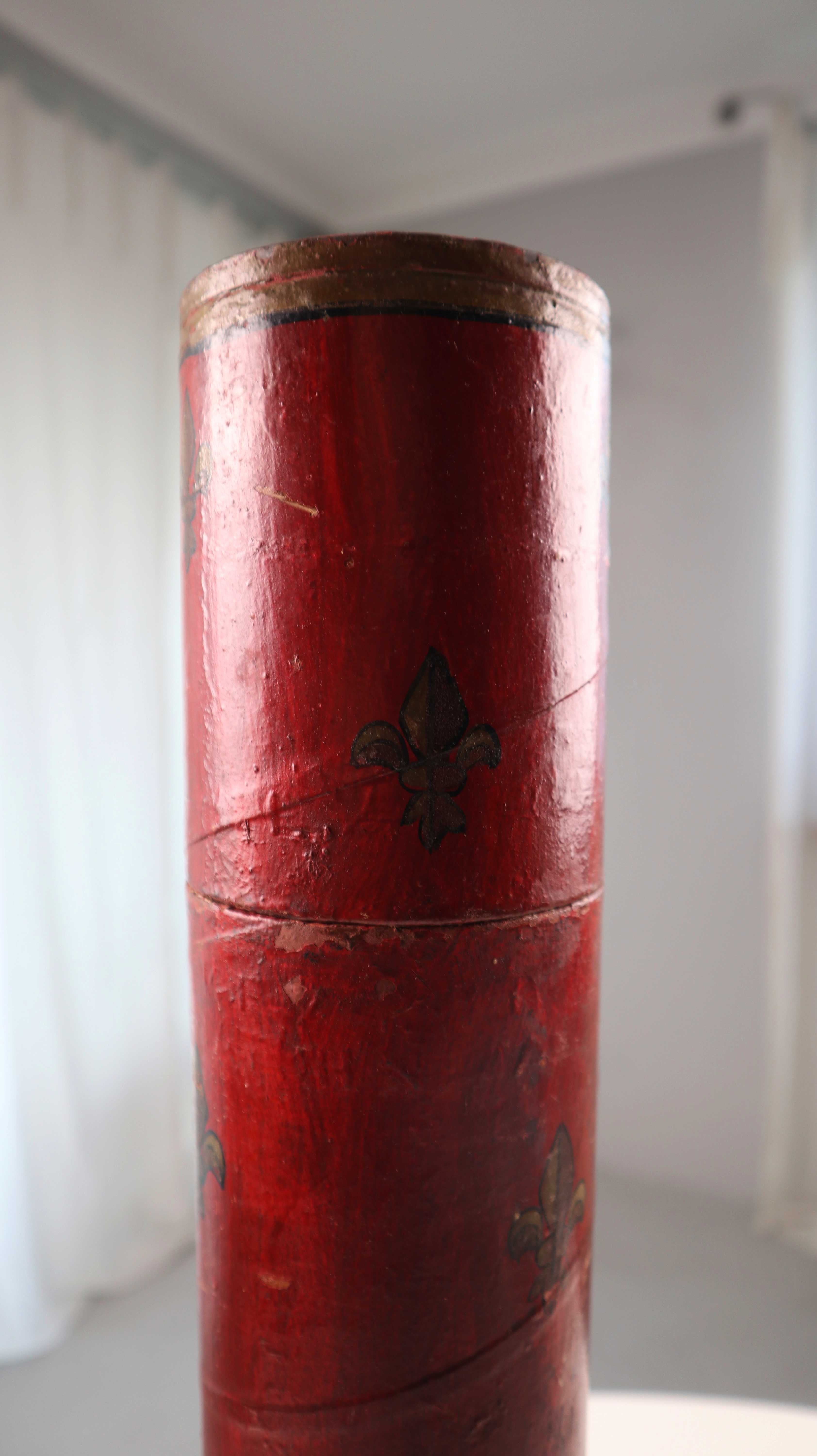 Handbemalte Munitionshülse Hülse Rot Lilien Schirmständer Rollenhalterung