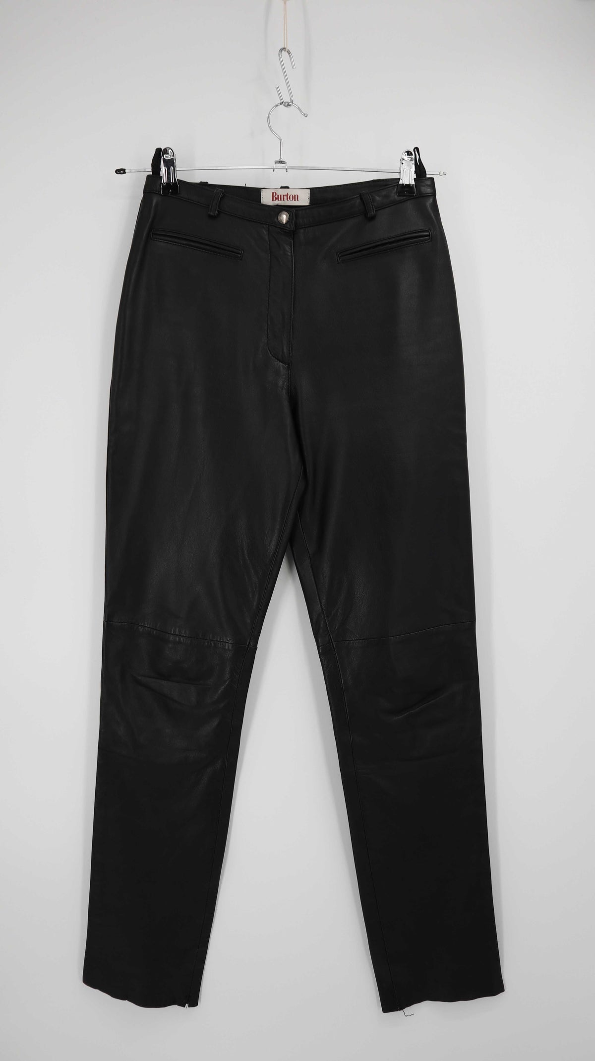 Burton Hose Lederhose schwarz 38 M high waist Leder Vintage