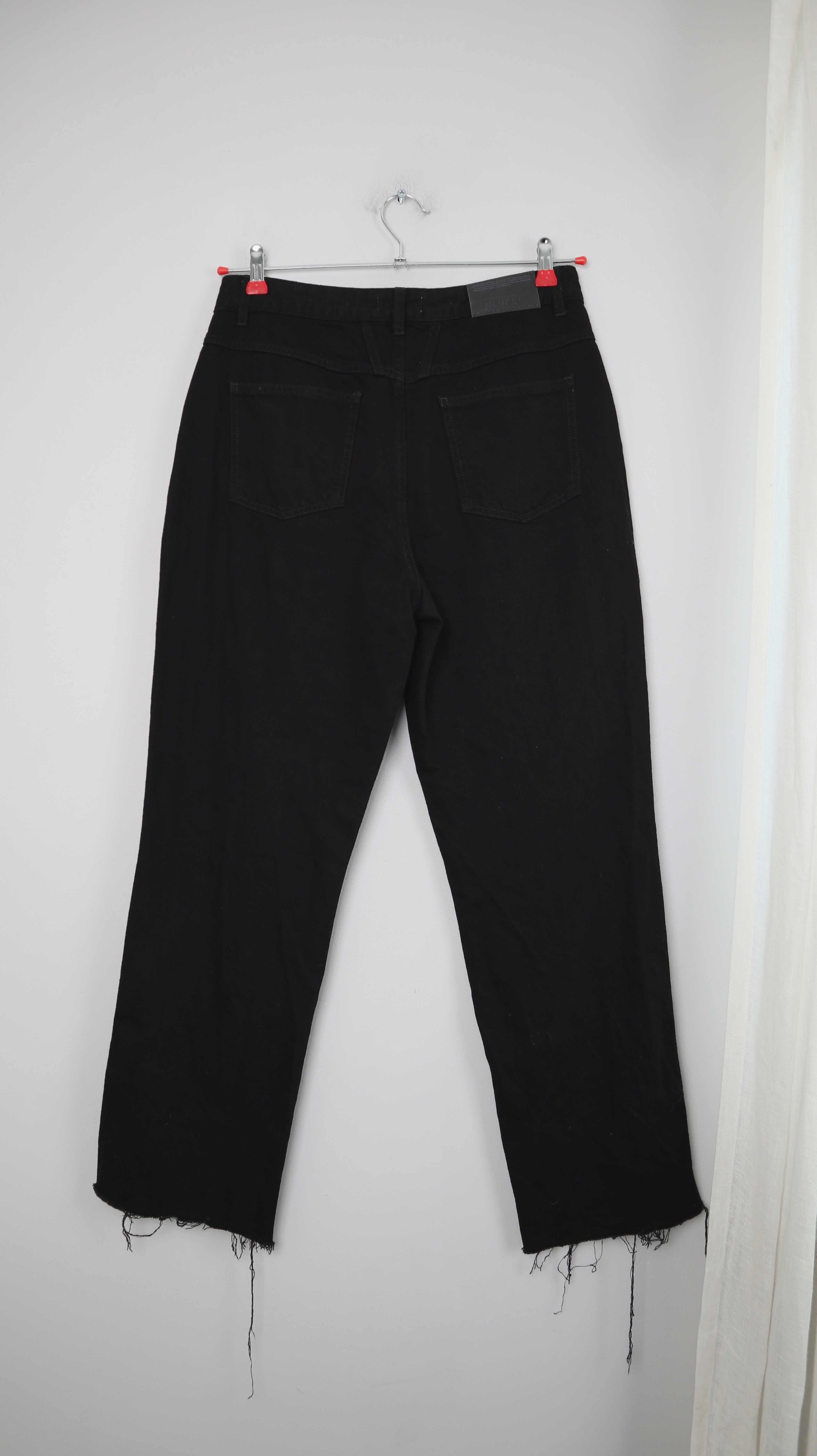 Closed Hose schwarz high waist 30 40 L Pedal Pusher slim Jeans