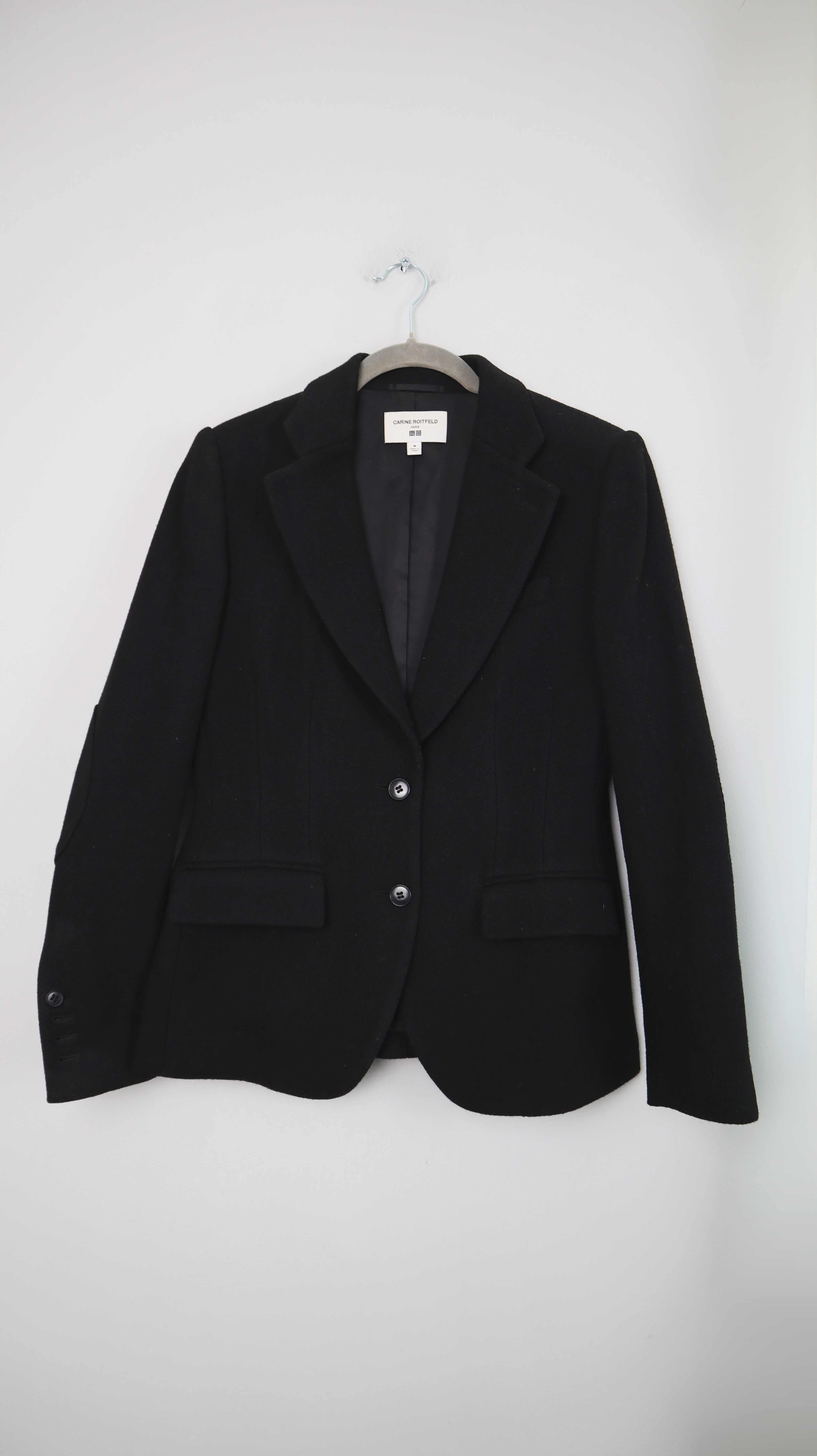Carine Roitfeld x Uniqlo Blazer schwarz 38 M Wolle Wollblazer Jacke