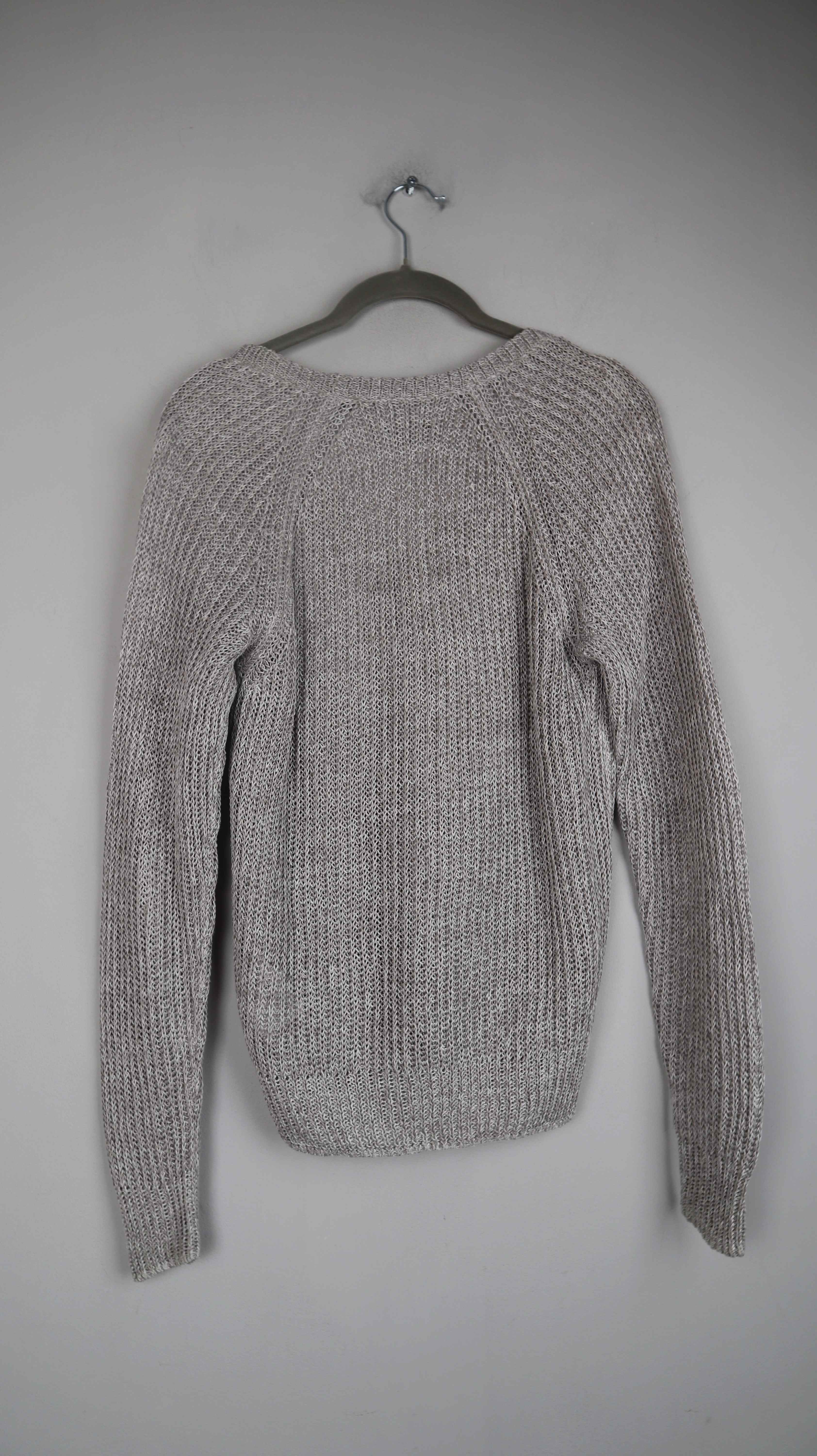 Marc O'Polo Strickjacke Grau Leinen Cardigan 36 S gestrickt