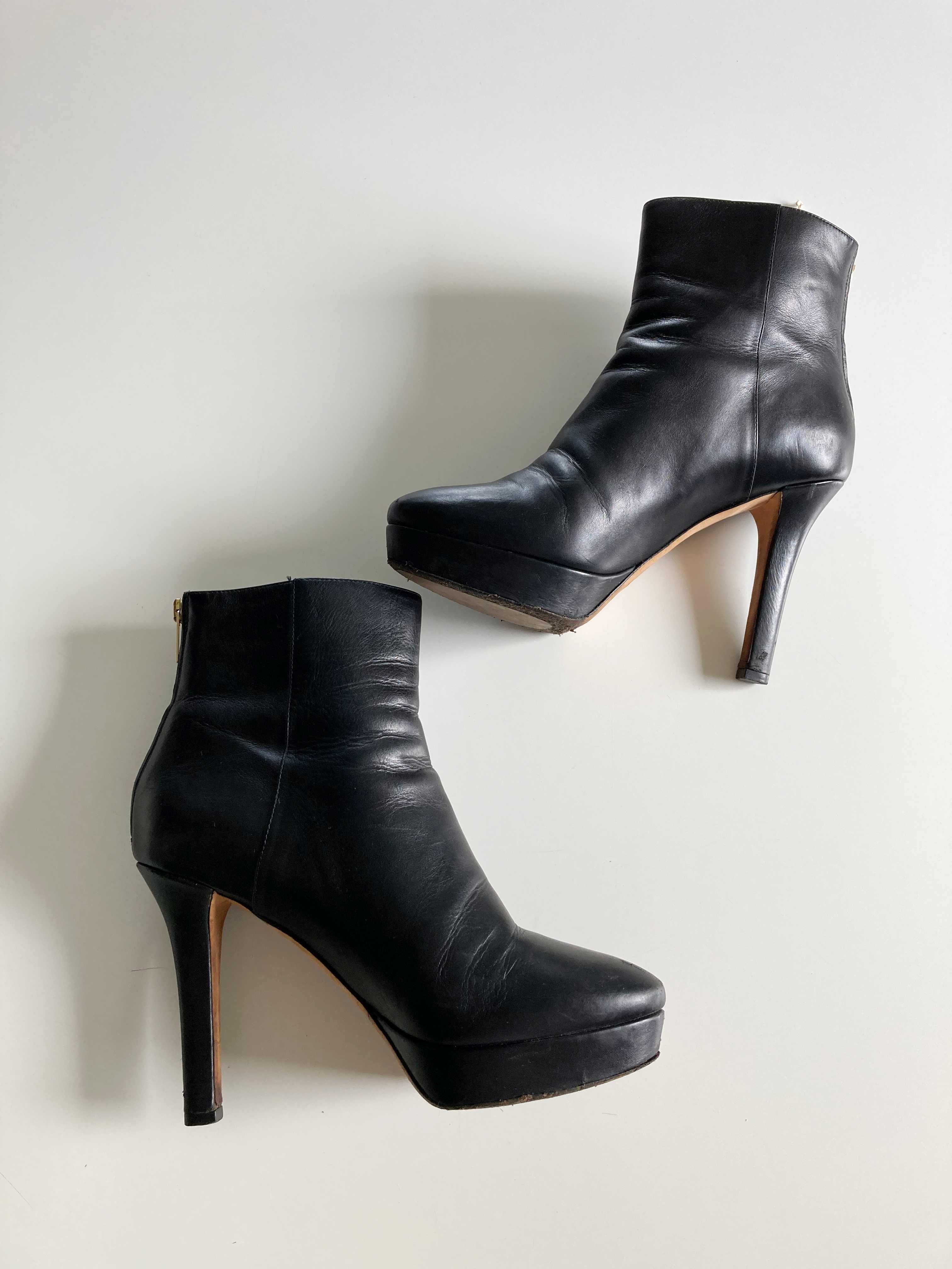 Jimmy Choo Stiefeletten Absatzschuhe 40 Lederstiefel Schwarz High Heels
