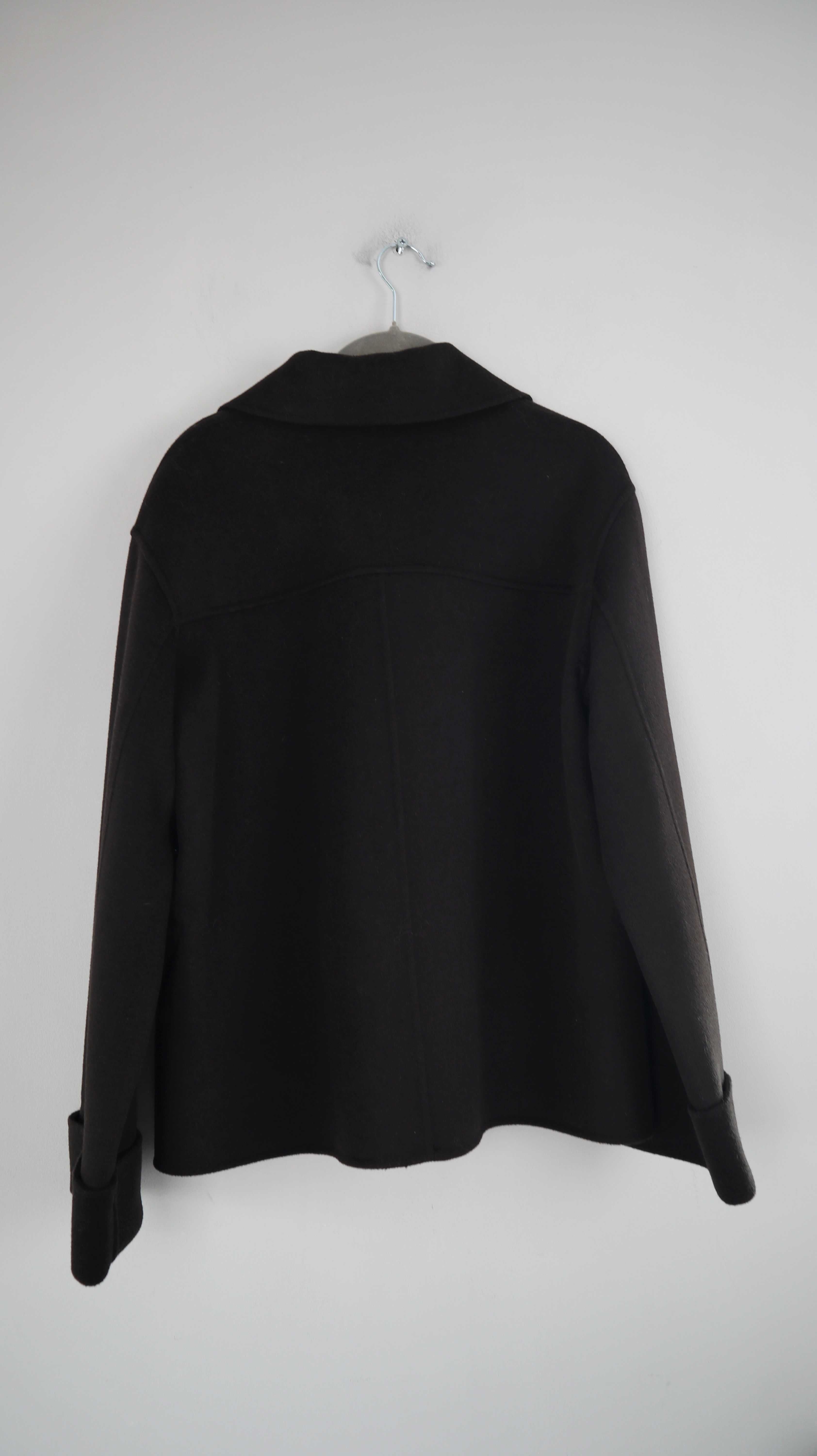 COS Jacke Braun Wolljacke XS Wolle geknöpft Blazer kastenförmig