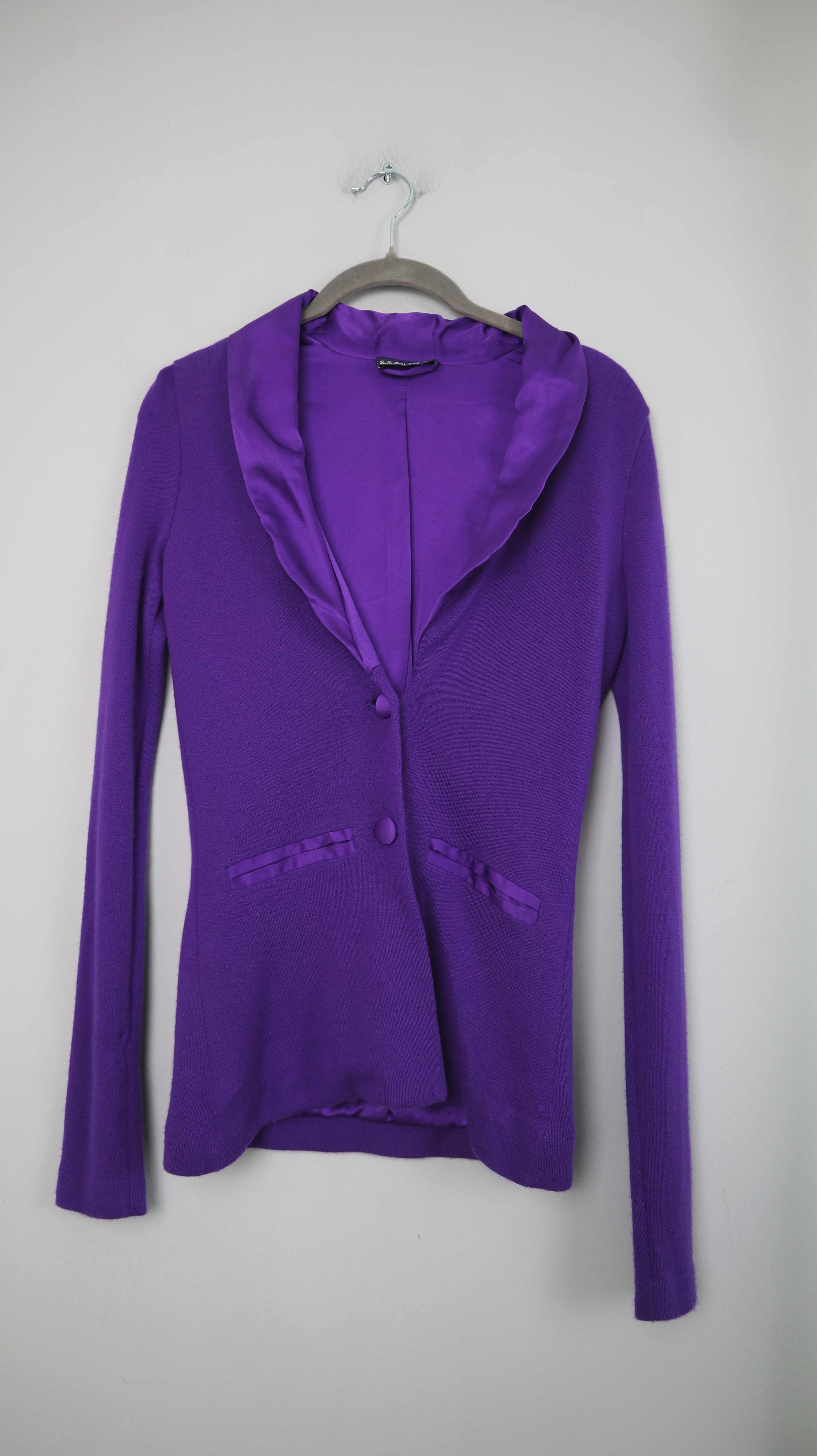 Stefanel Blazer Cashmere Seide Lila 36 S Dunkellila Jacke Oberteil