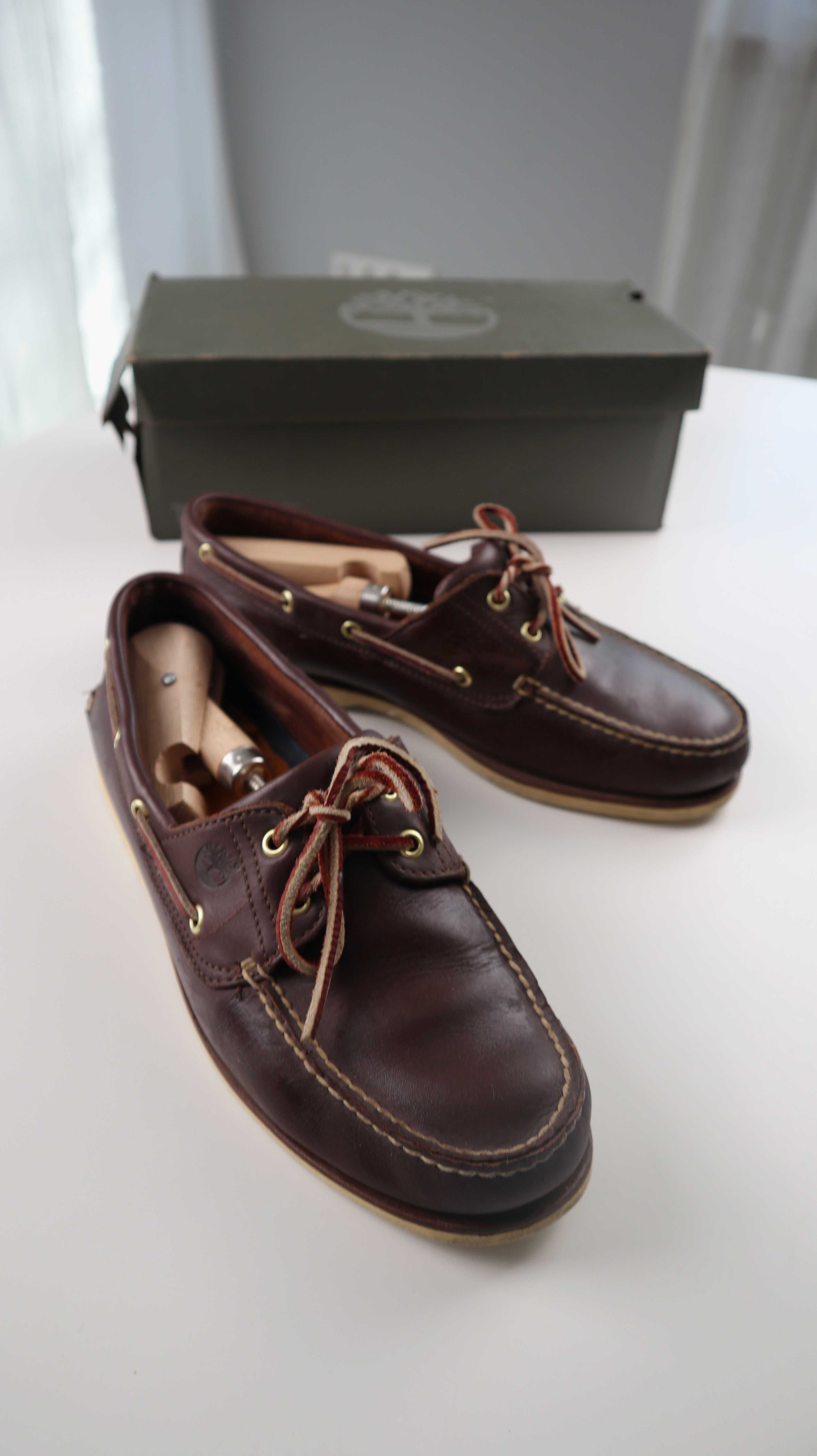 Timberland 45 Braun Loafer Mokassins Bootsschuhe Lederschuhe