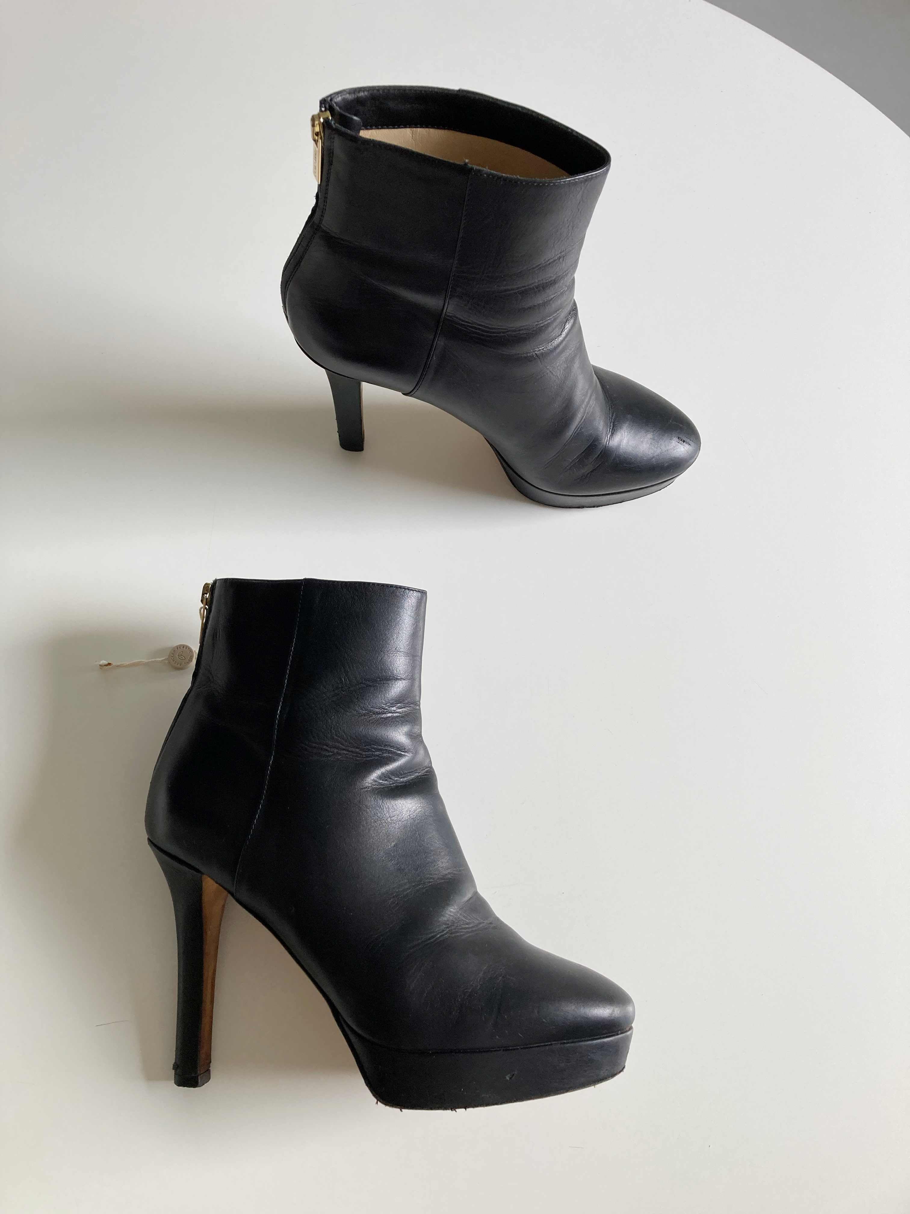 Jimmy Choo Stiefeletten Absatzschuhe 40 Lederstiefel Schwarz High Heels