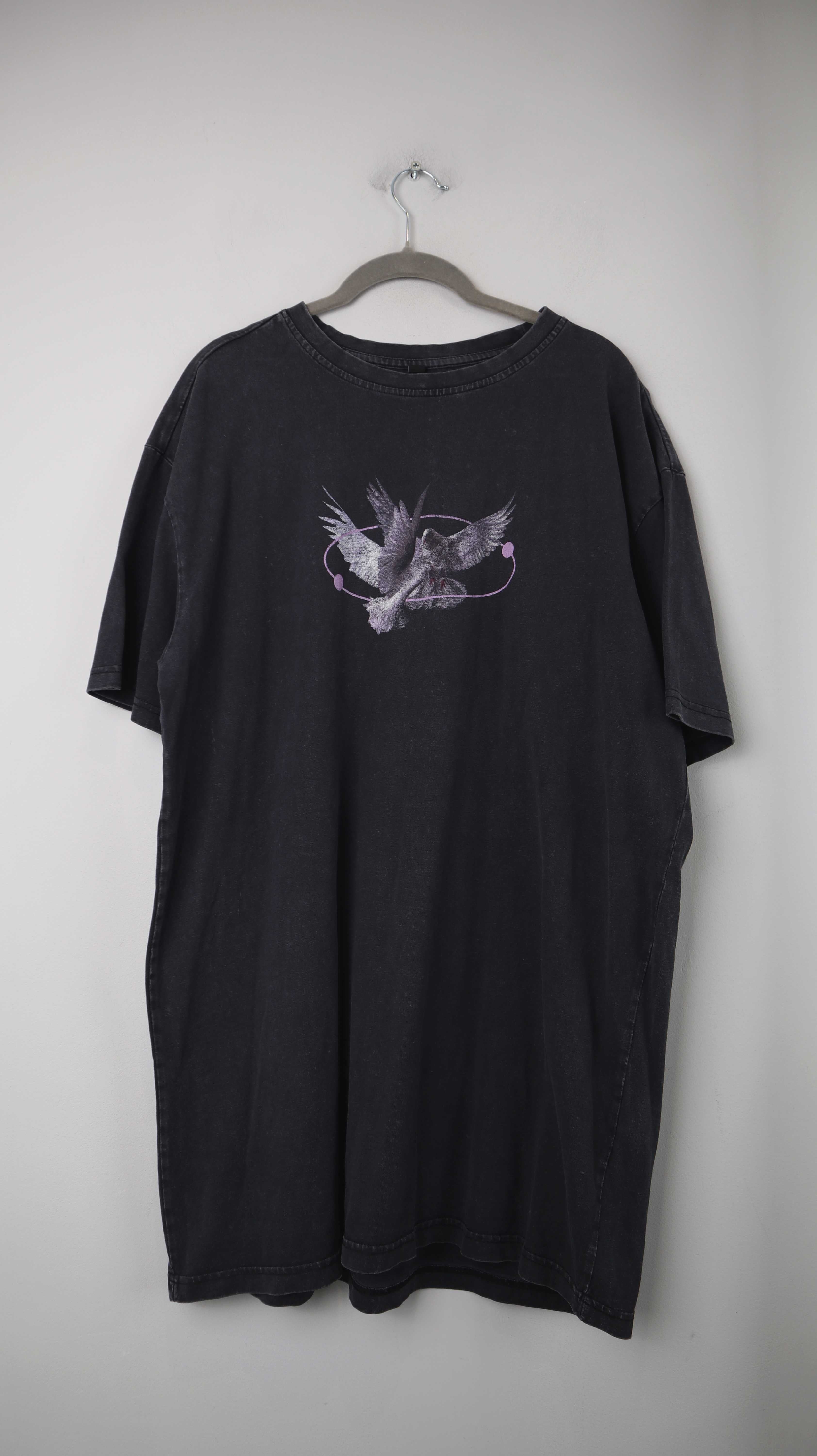 Vive la liberte T-Shirt print black acid washed L Dunkelgrau Grau