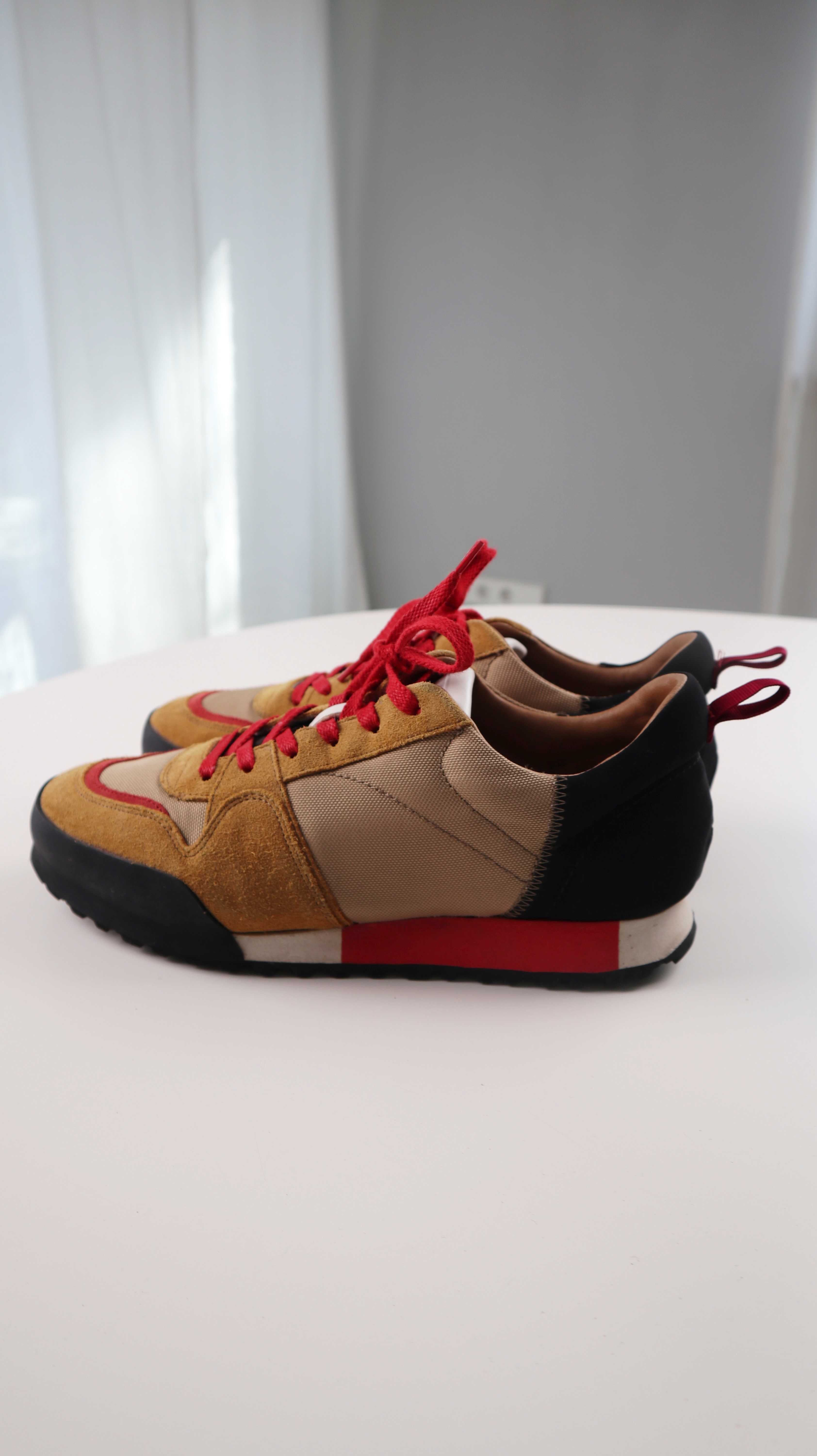 Closed Sneaker Turnschuhe braun rot 41 Leder Schnürer