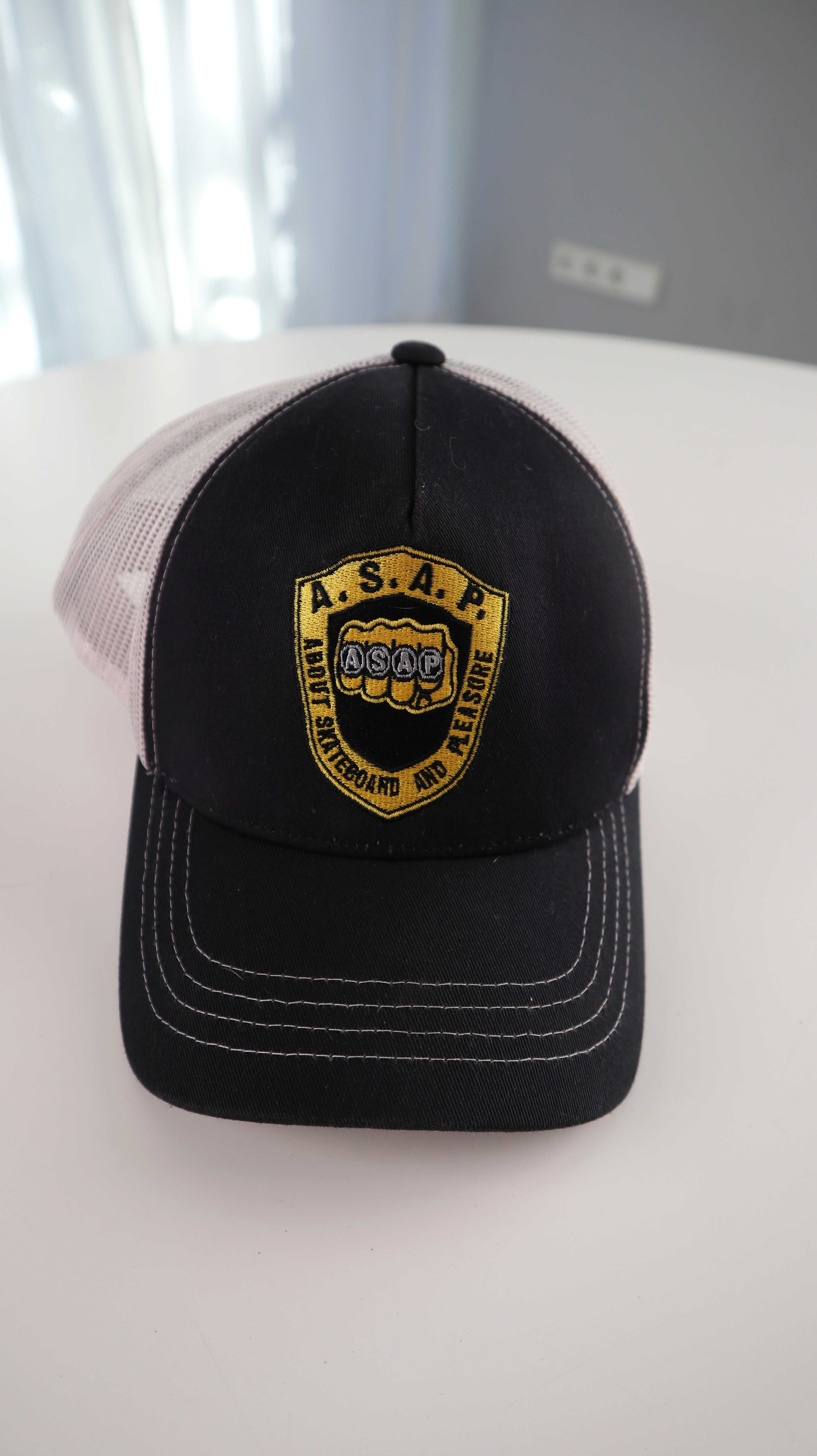 Asap Cap Käppi Mütze Schirmmütze Schwarz Gelb Weiß Truckercap