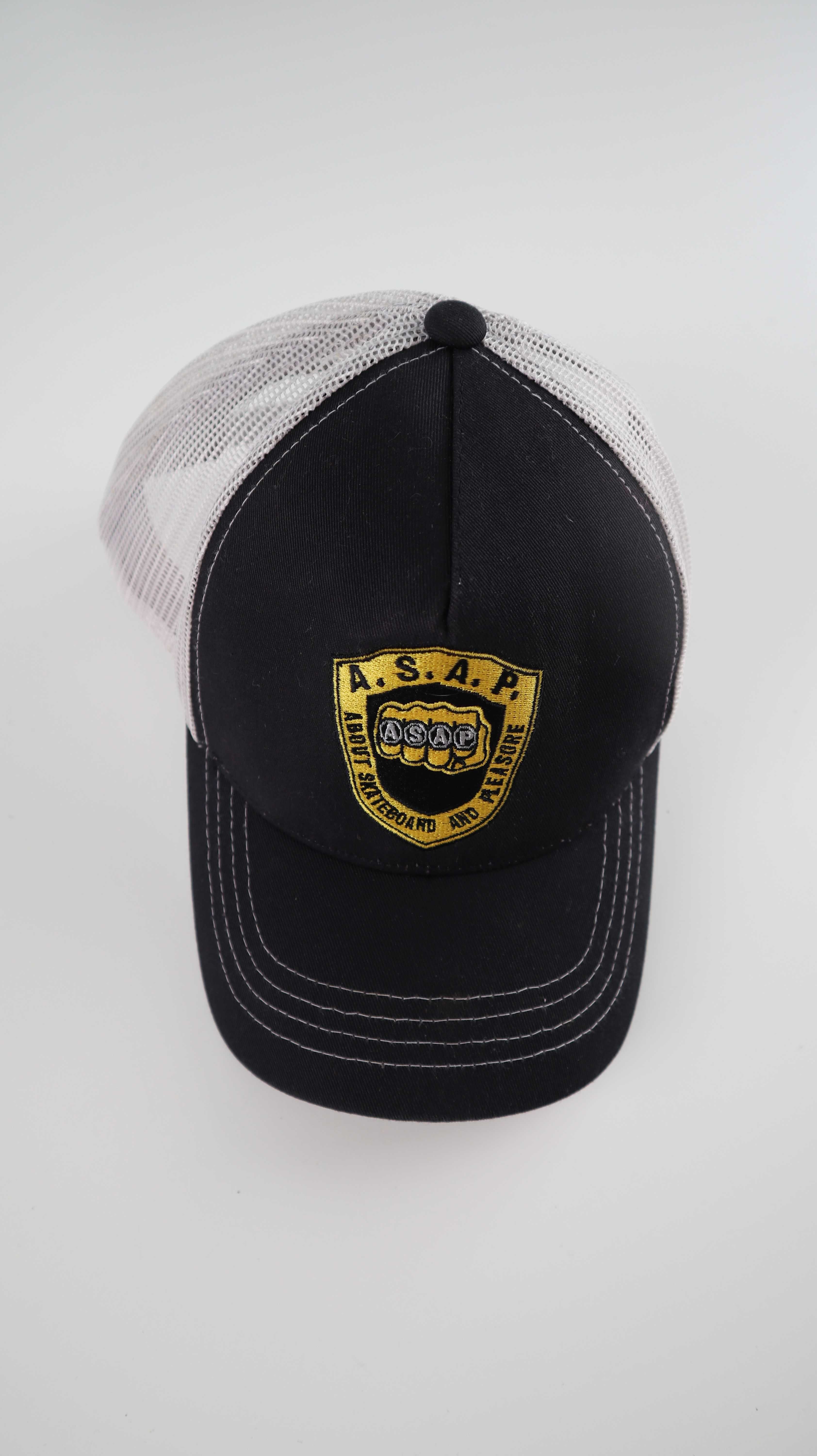 Asap Cap Käppi Mütze Schirmmütze Schwarz Gelb Weiß Truckercap