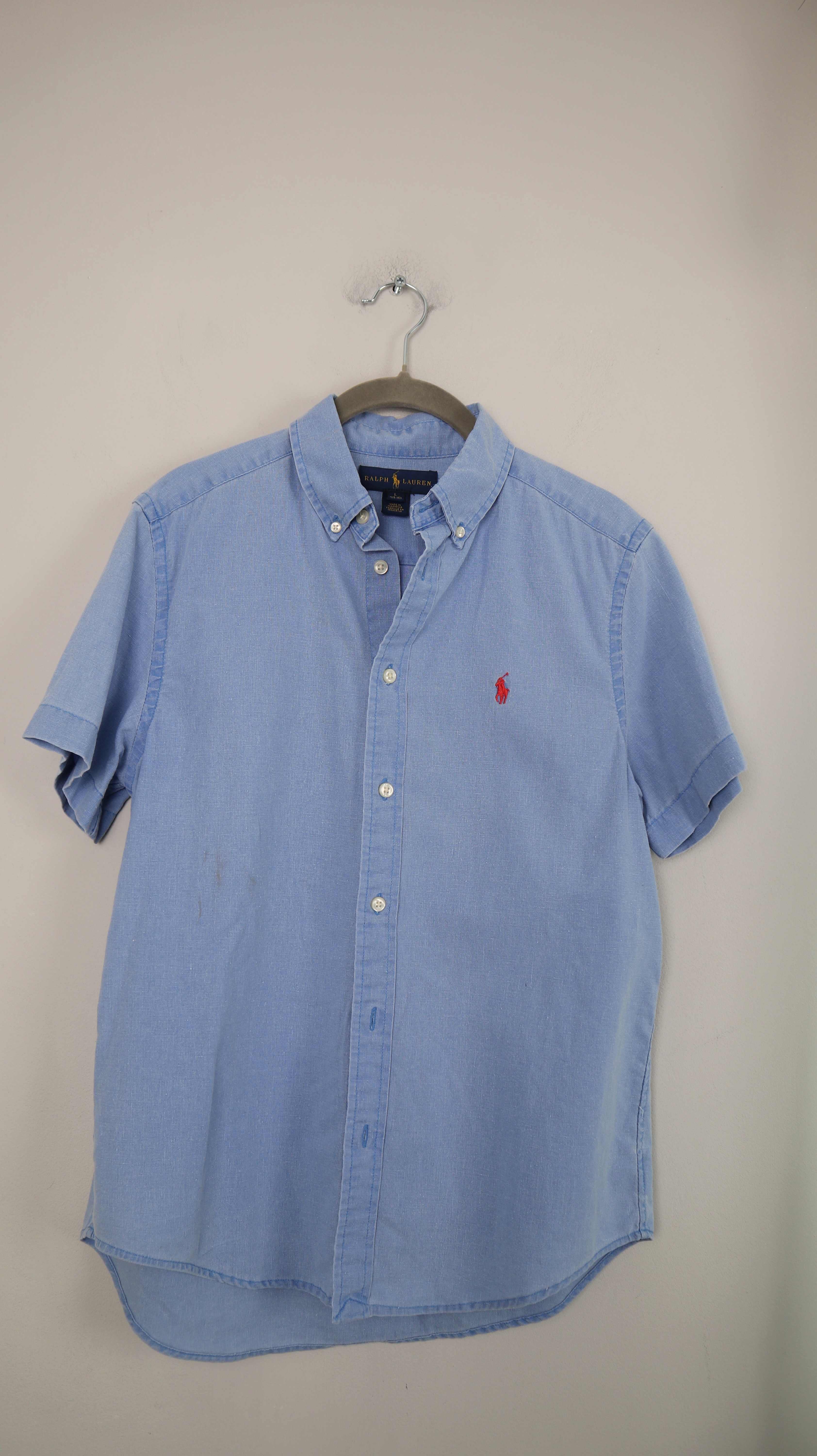Polo Ralph Lauren Hemd Shirt Leinenhemd Leinen 36 S XS Blau Hellblau