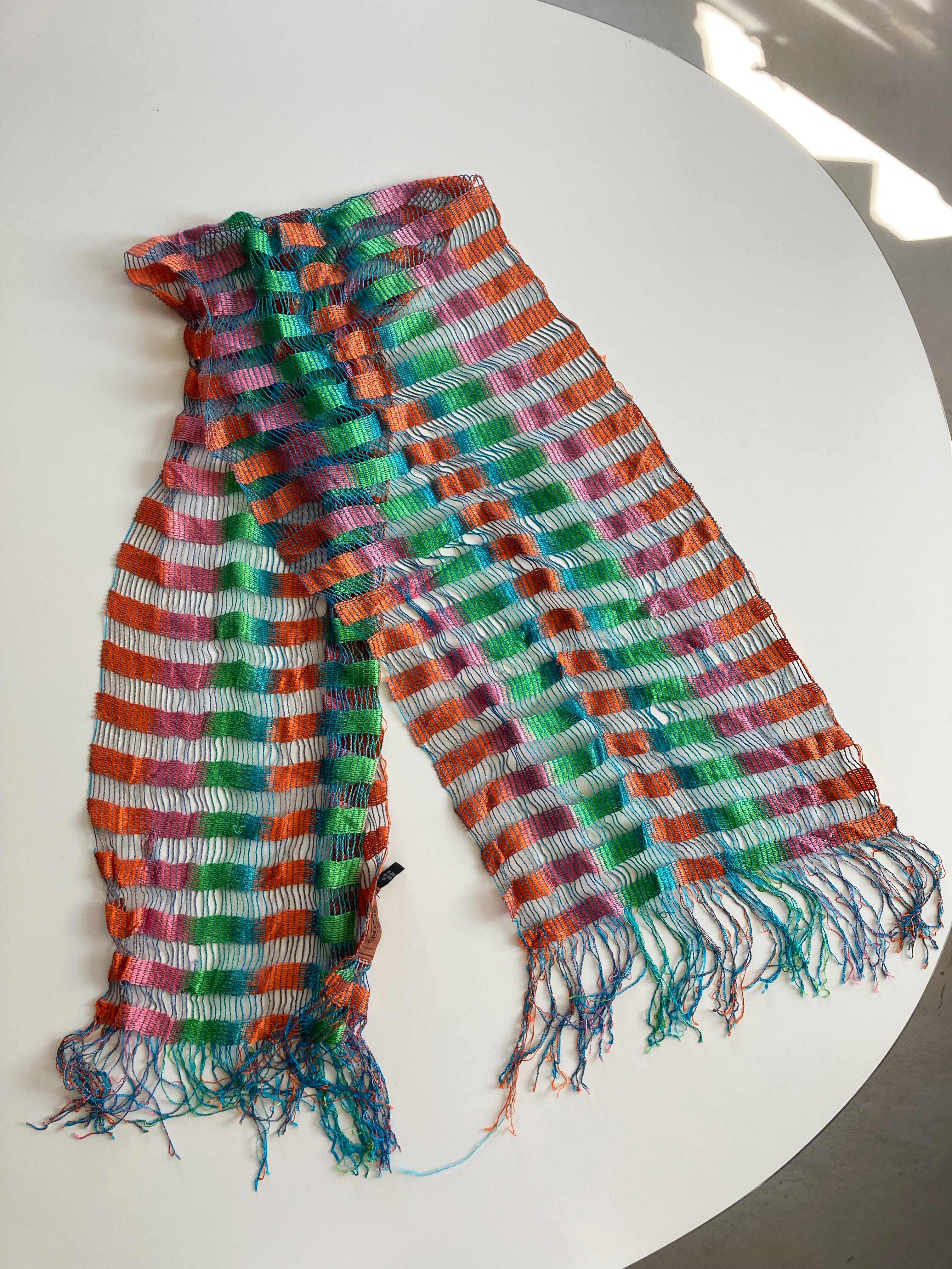 Missioni Schal Tuch gestreift Streifenschal Pink Orange Grün bunt