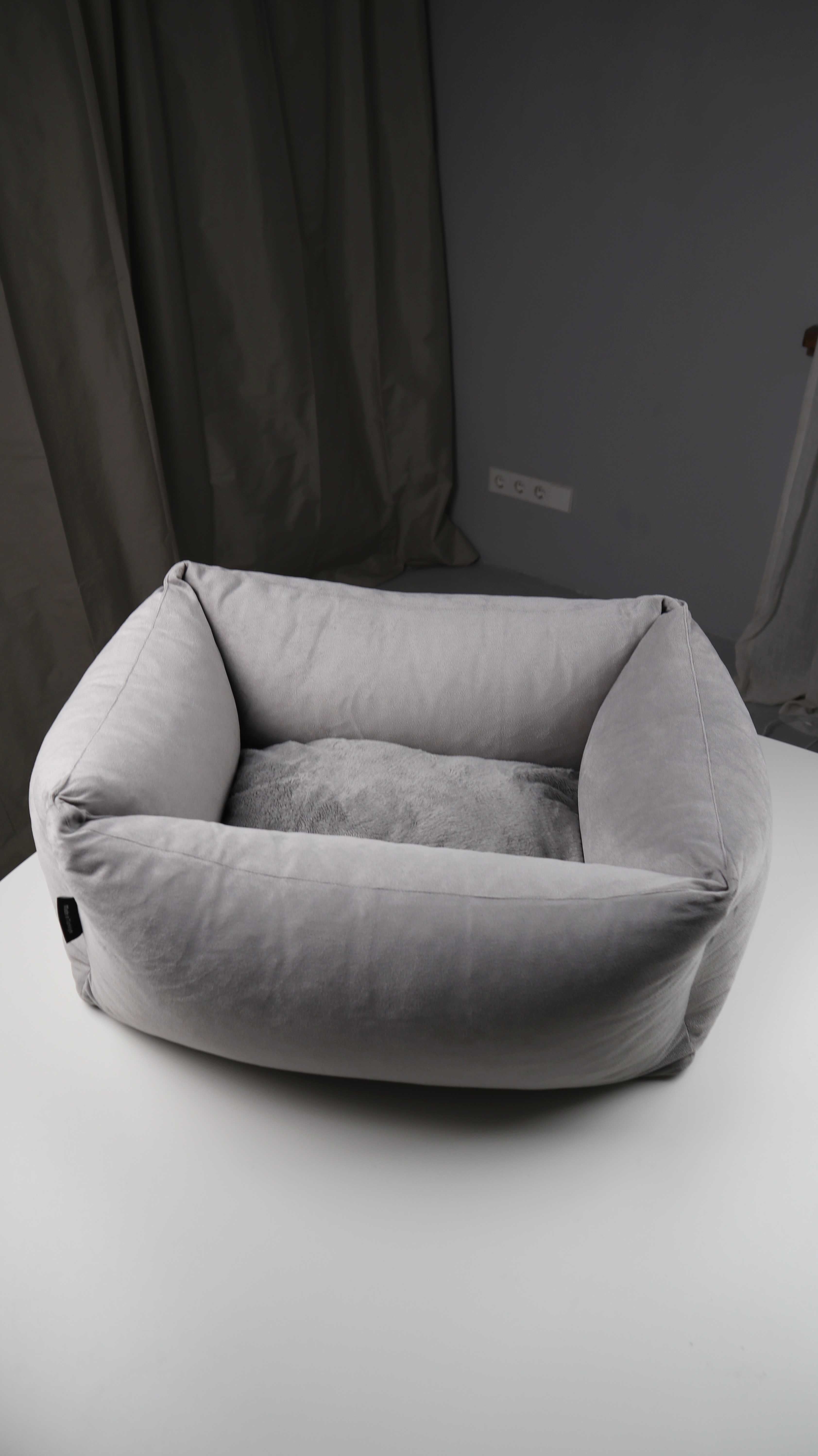 Hundebett grau Samt Samtbett Hundekorb Petlando