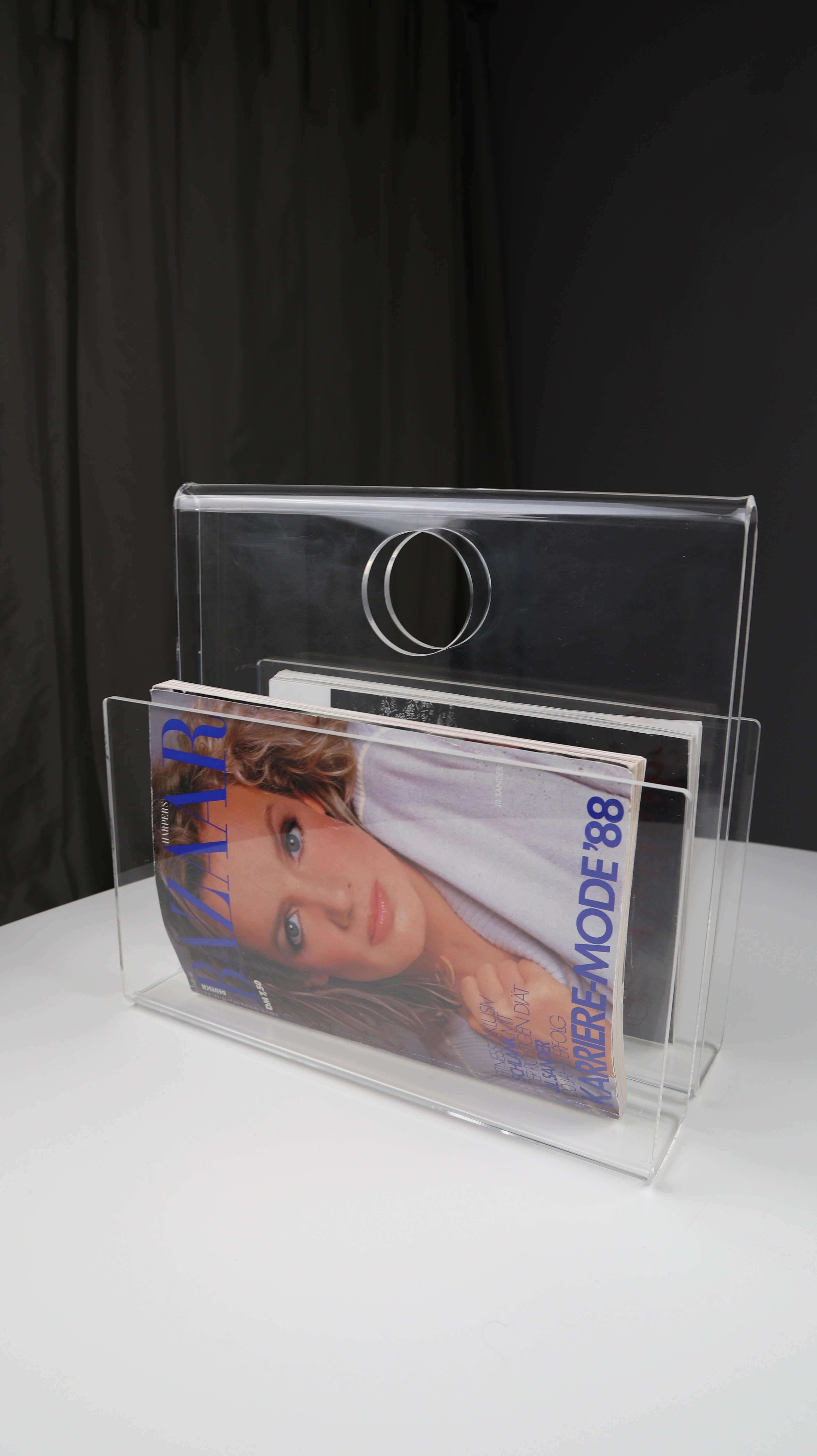 Acrylglas Zeitungsständer 70er Plexiglas transparent Zeitungsablage