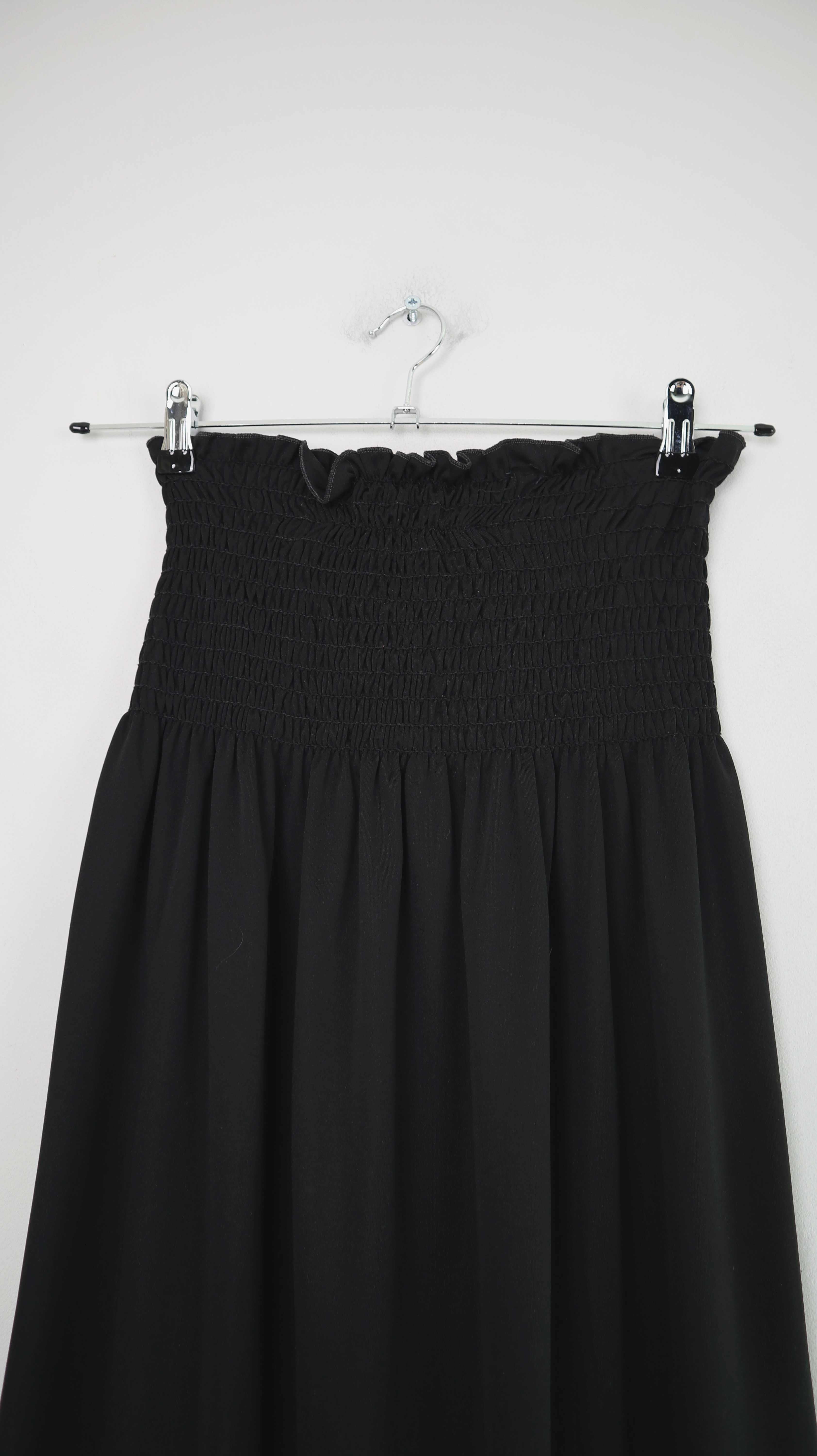 Rock schwarz basic Maxi Maxirock 38 M Gummizug Kleid