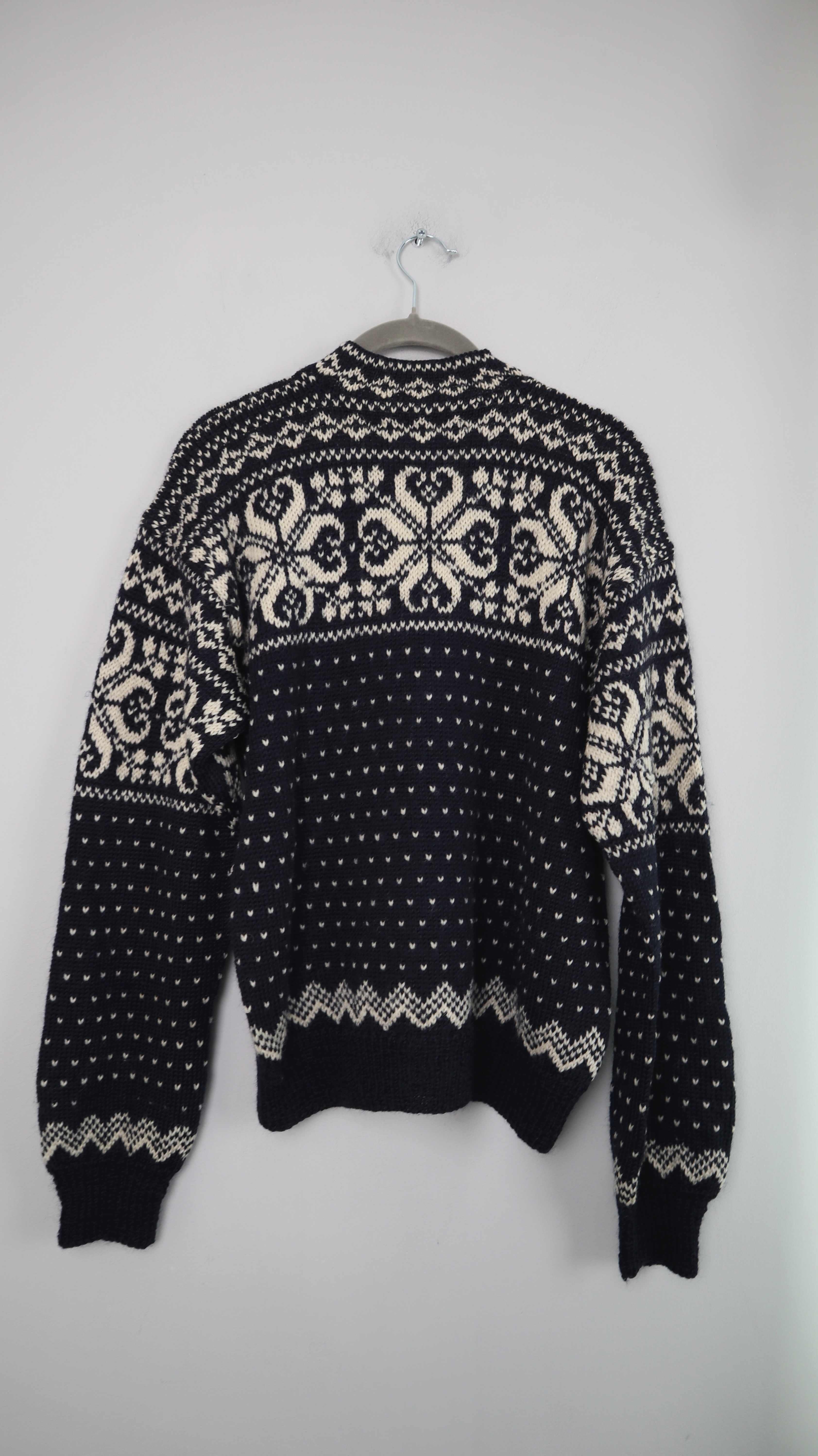 True Vintage Strickjacke Norwegerstrickjacke Dunkelblau Wolle William Schmidt Oslo