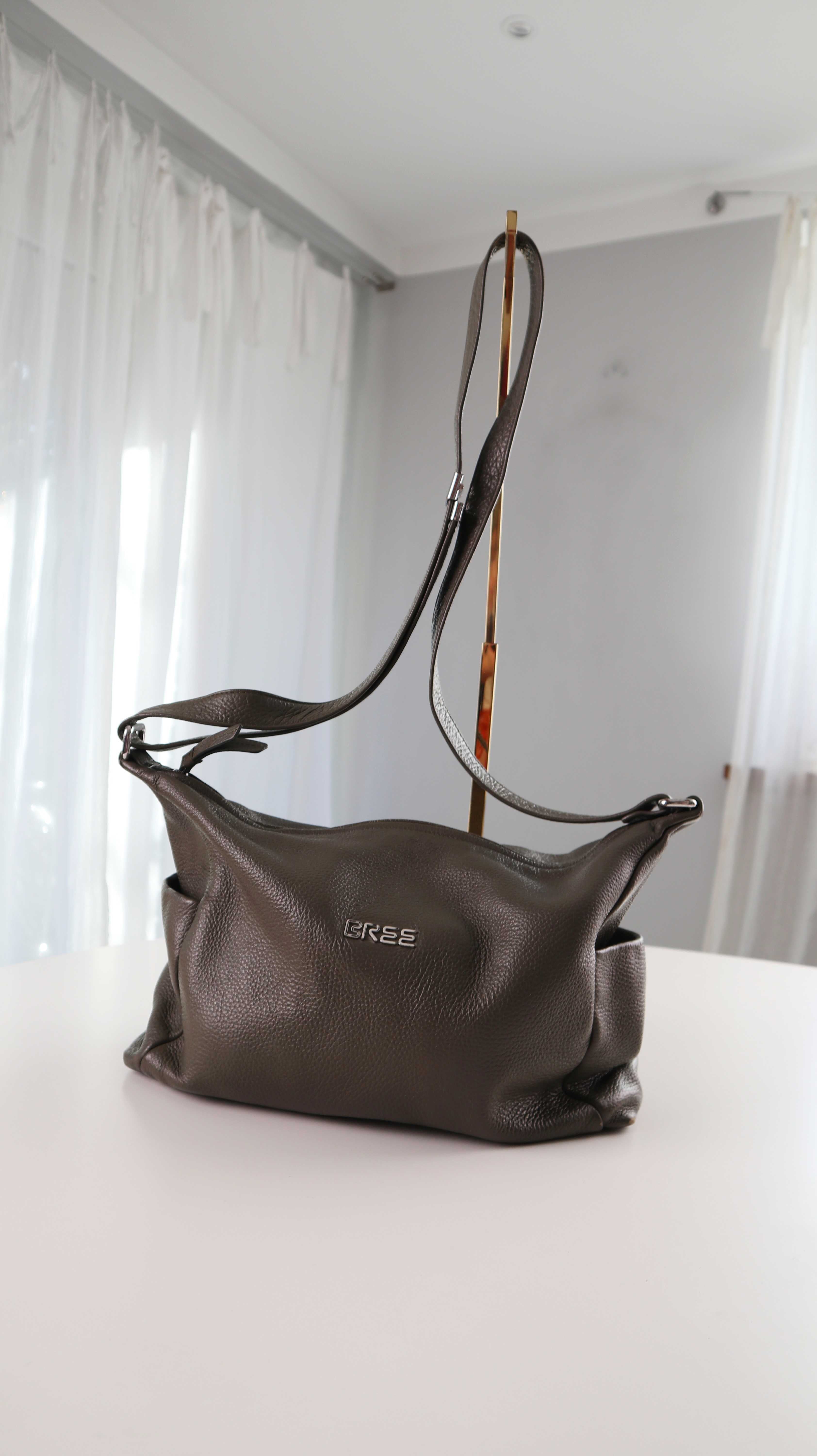 Bree Tasche Ledertasche Umhängetasche Braun Khaki Schultertasche