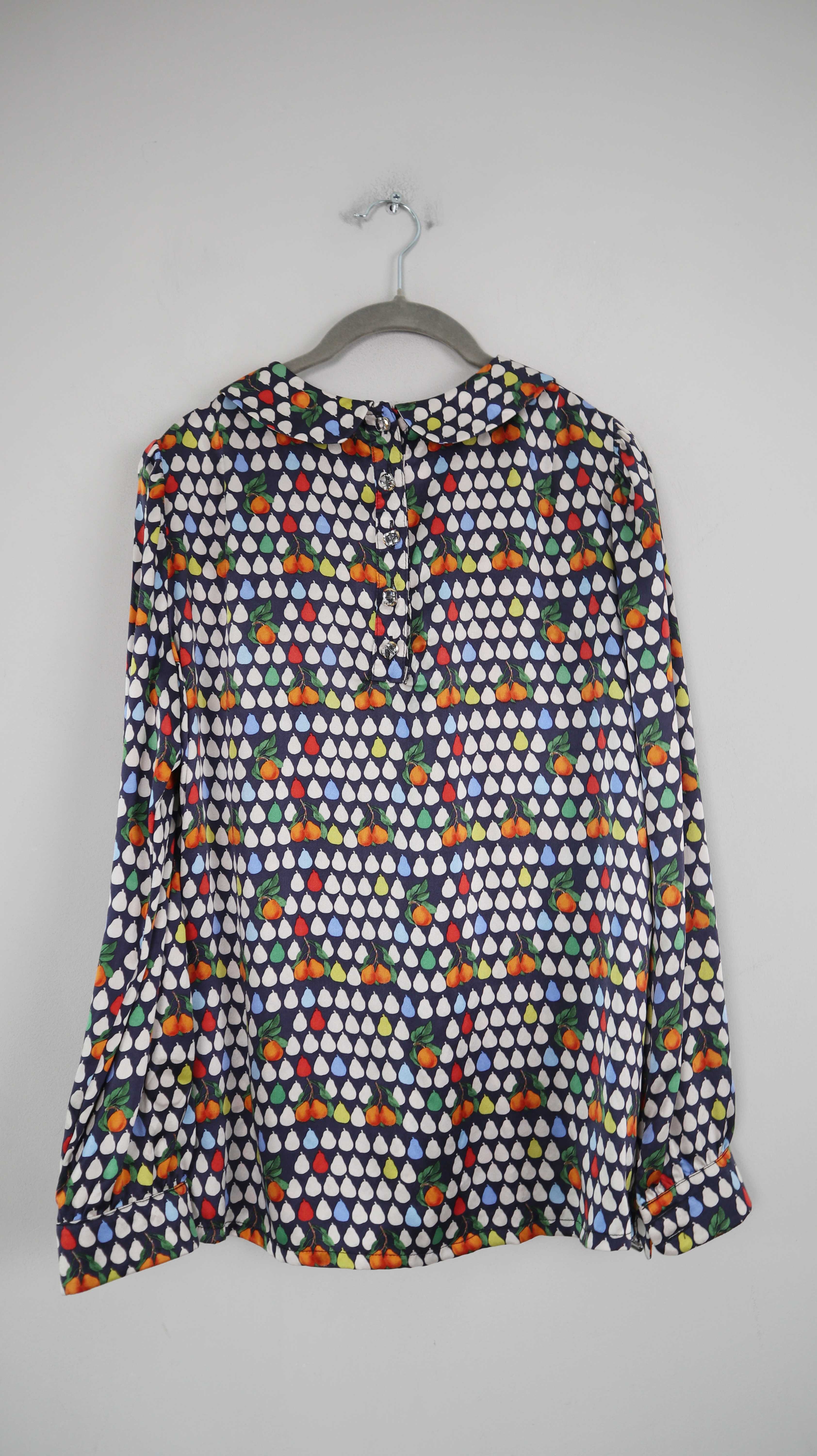 LaJolie Bluse Seide Birnen Bunt 34 Seidenbluse bunt Obst langärmlig