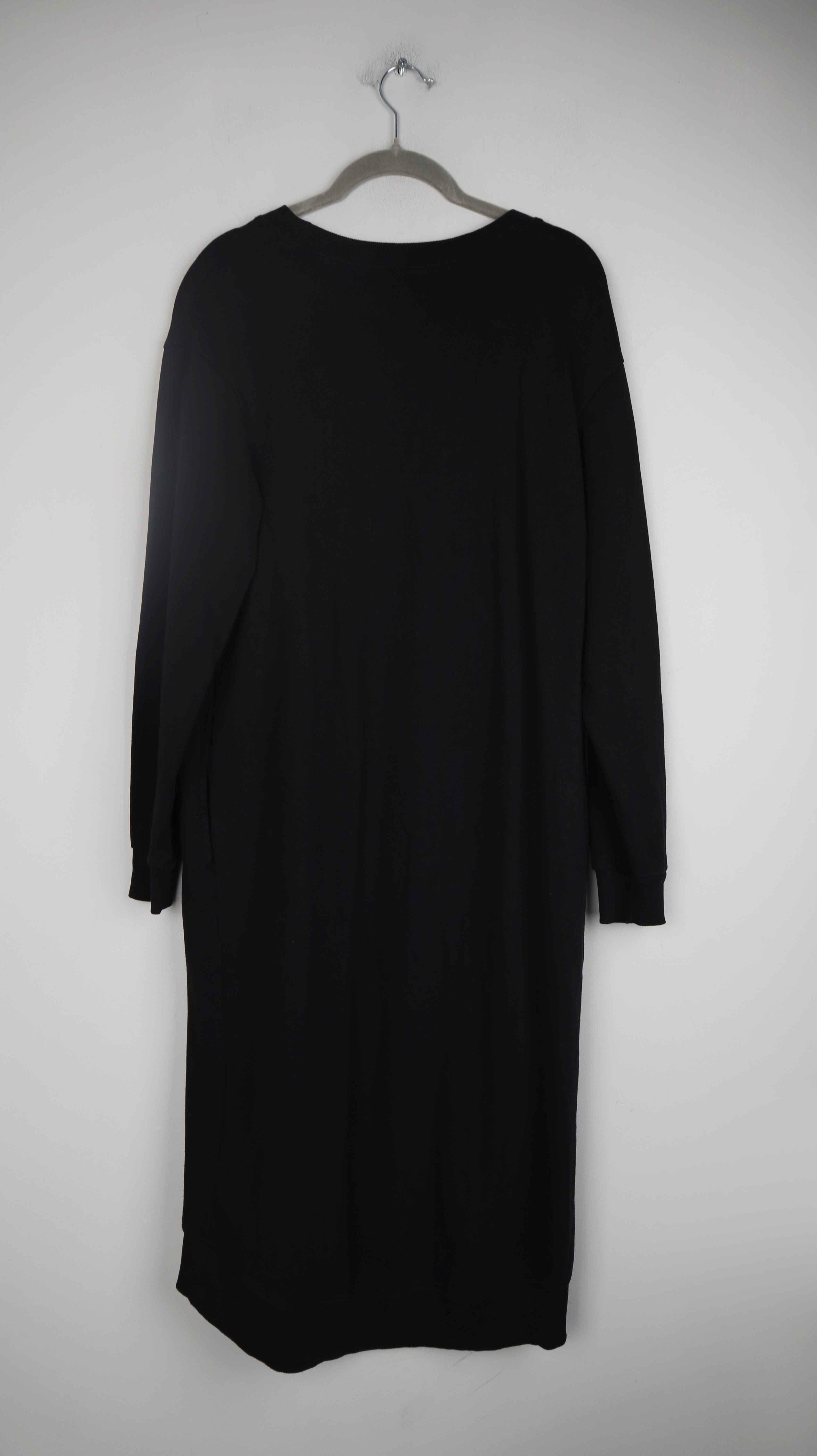 Zara Kleid schwarz basic einfarbig 36 S Lang Midi Sweater Pullover