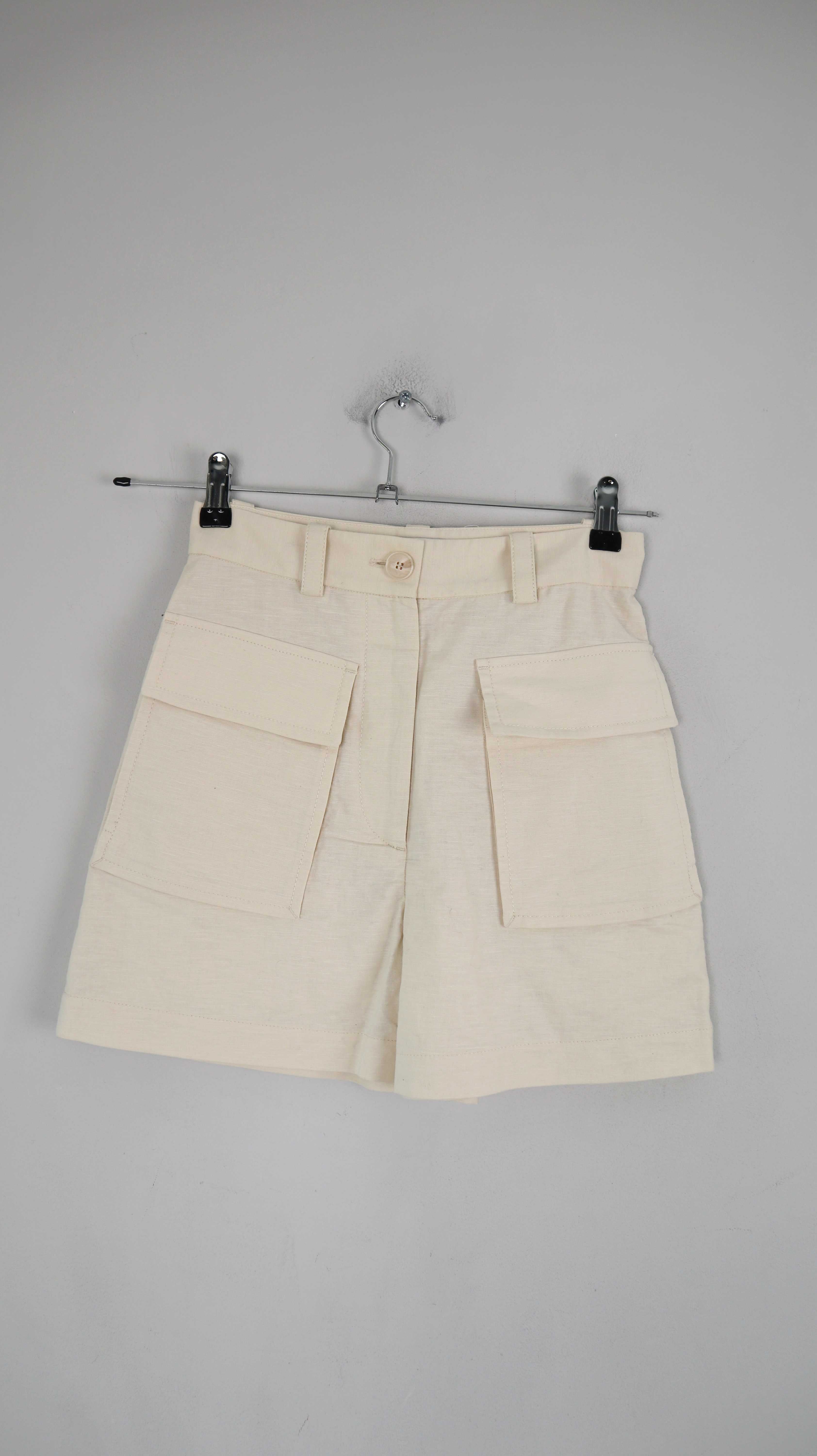&other stories Shorts Creme Beige 34 XS Leinenshorts Leinen