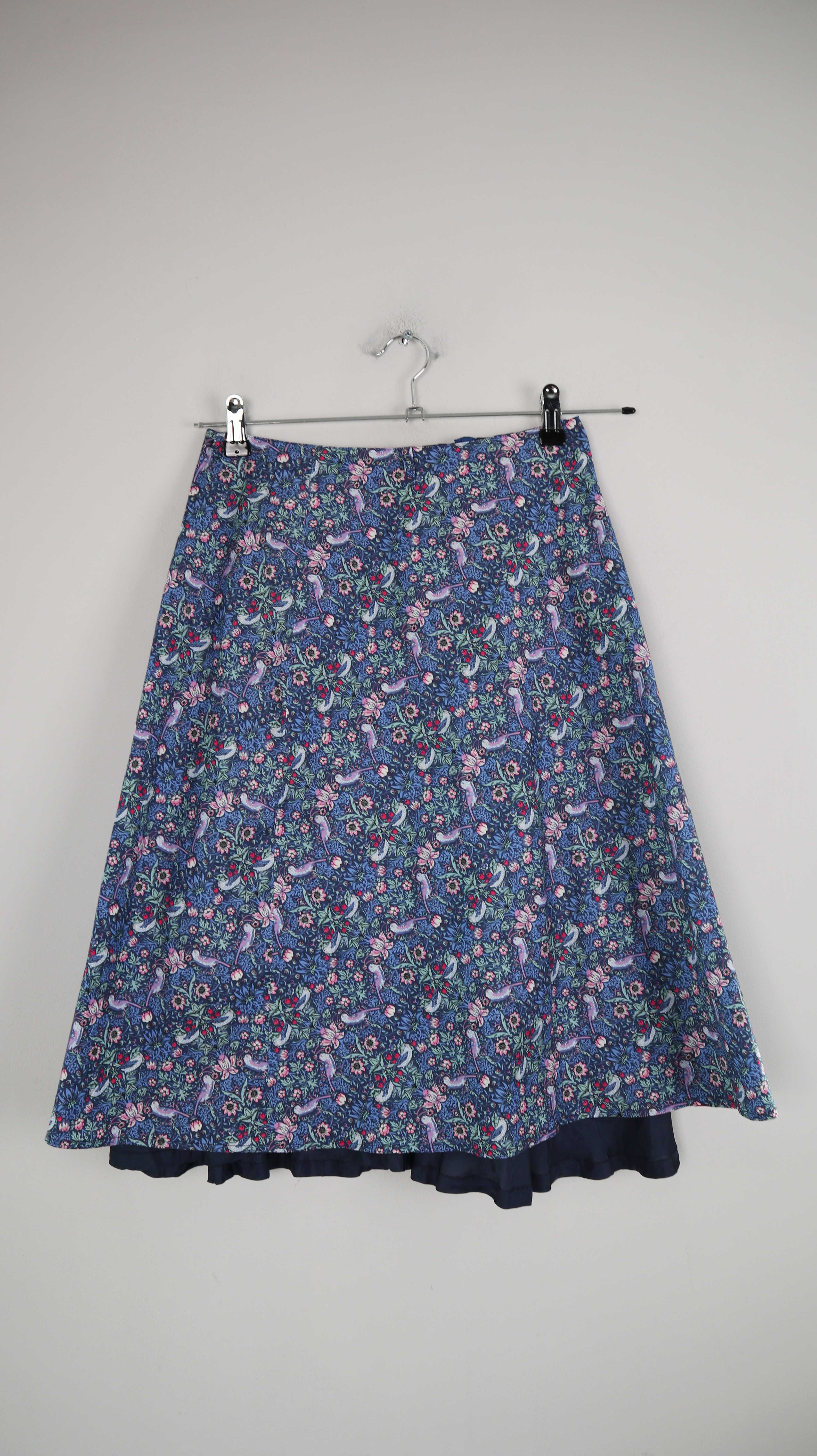 True Vintage Rock Blau Midirock Blumen 38 M McDavid