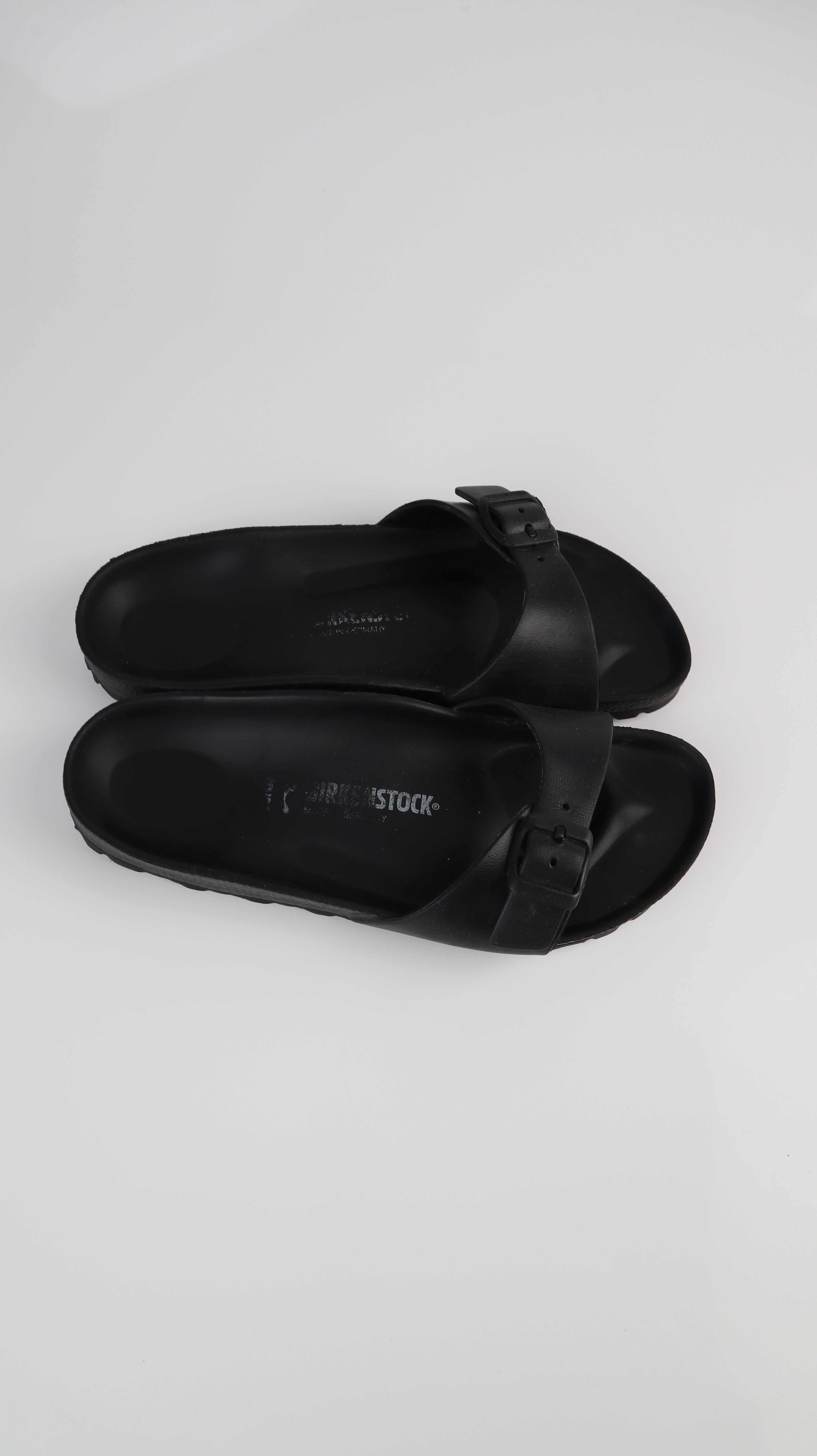 Birkenstock Madrid Slipper 38 39 Plastik Sandalen schwarz